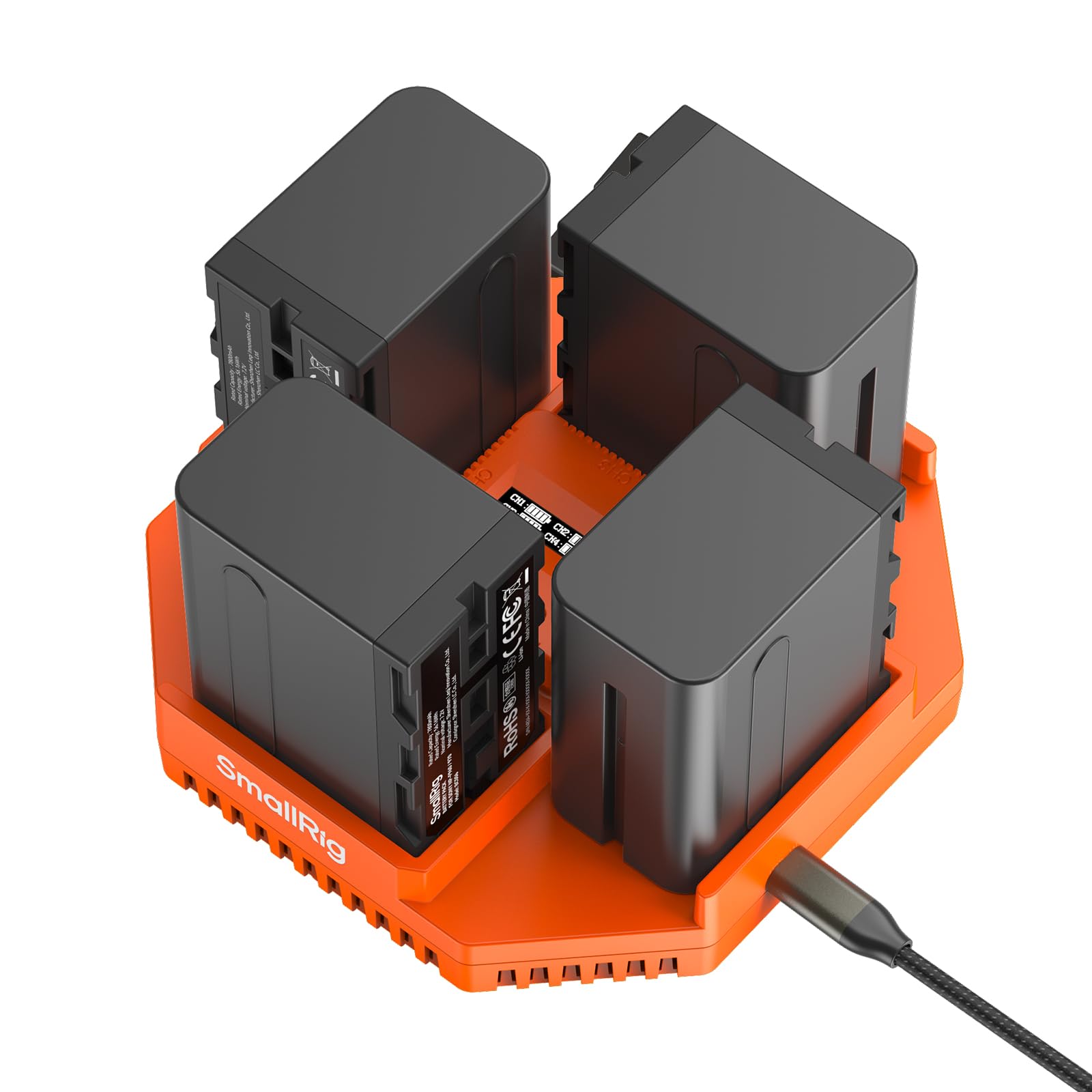 smallrig-4834-4-kanal-pd-100w-ladeger-t-mit-4x-np-f970-7800mah-akku image 8
