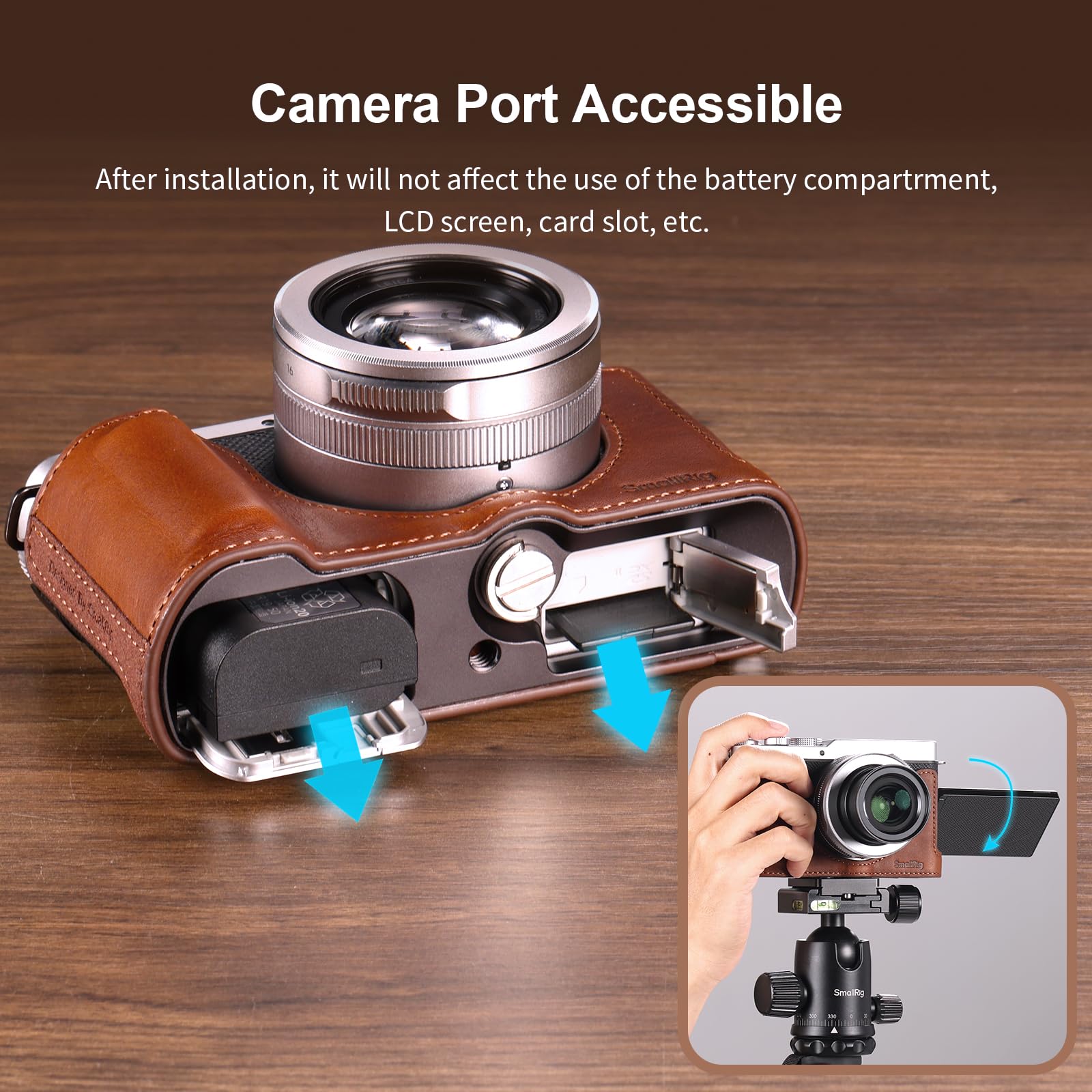 smallrig-halbtasche-aus-echtleder-f-r-panasonic-lumix-l10-mit-frontgriff-braun-5 image 5