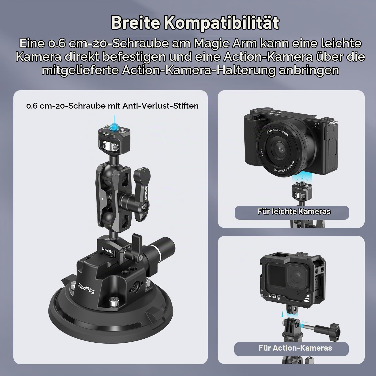 smallrig-4-camera-suction-mount-4236c-saugnapf-mit-ball-head-magic-arm image 3