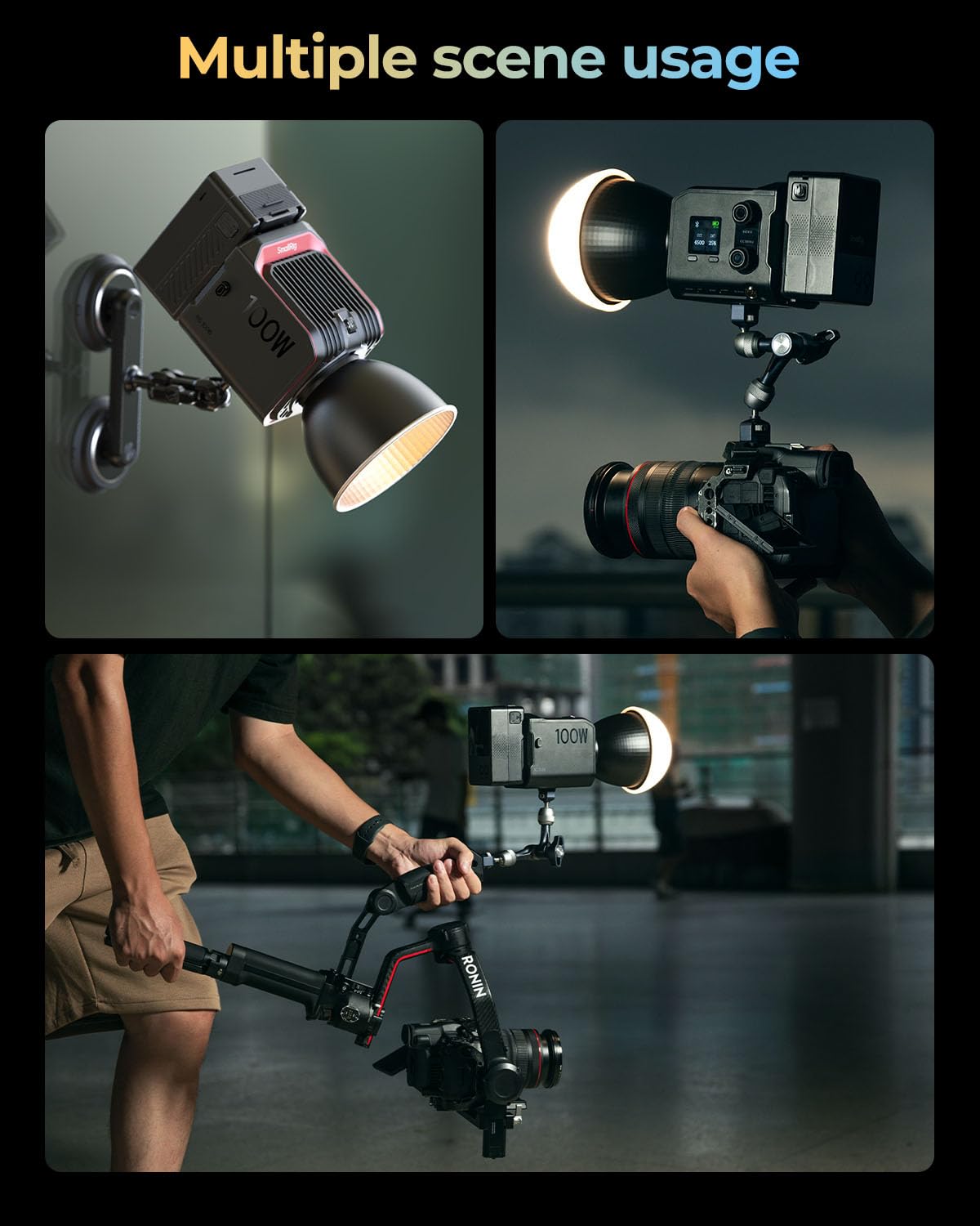 smallrig-rc-100b-cob-videoleuchte-4894-mobile-mit-griff-2700k-6500k-app-steuerun image 4