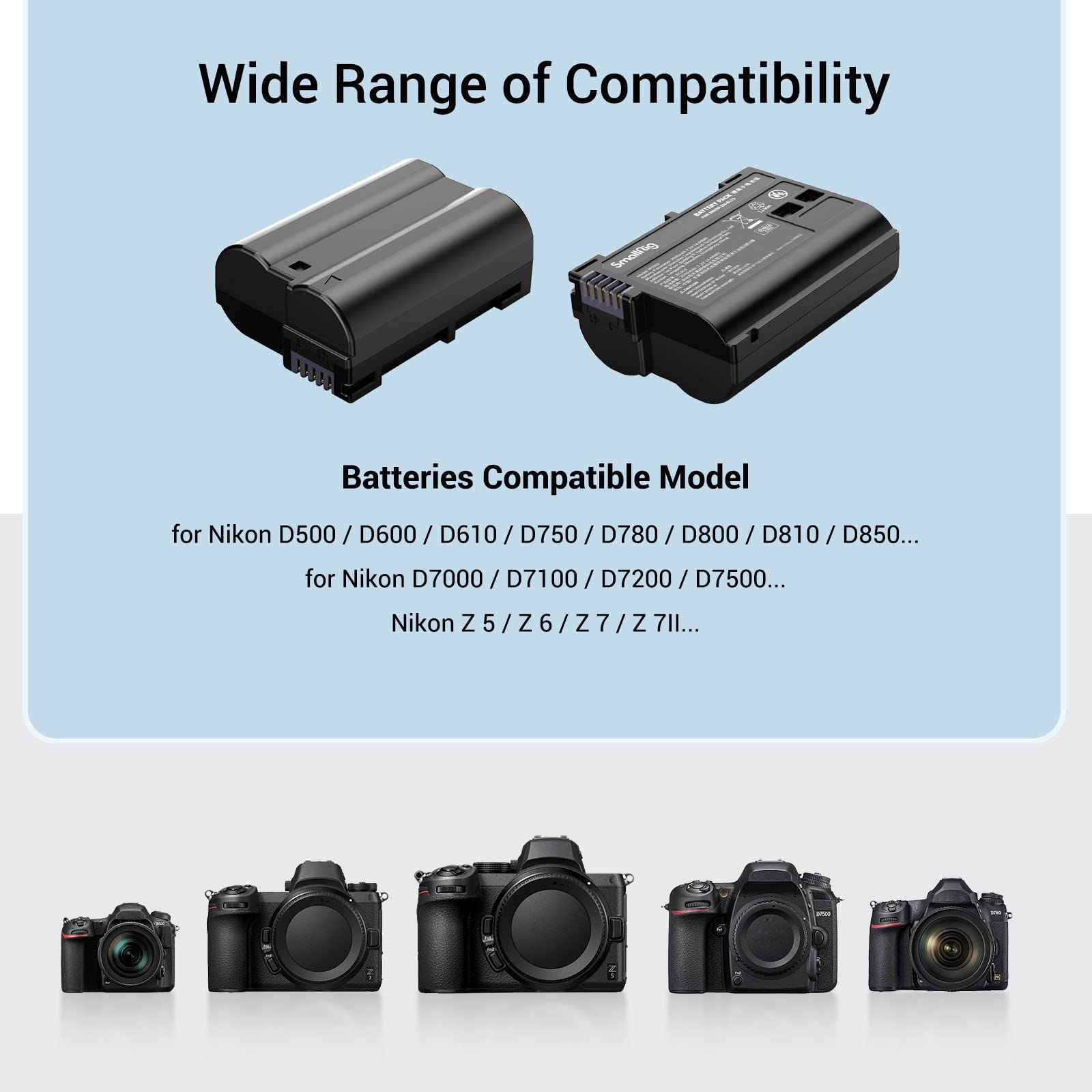 smallrig-en-el15-akku-set-3820-2x-2040mah-lcd-dual-ladeger-t-f-r-nikon image 2