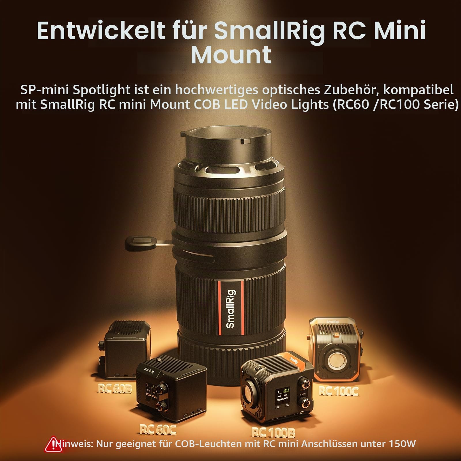 smallrig-sp-mini-spotlight-4939-optisches-snoot-kit-mit-gobo-halter-und-10-gobos image 2