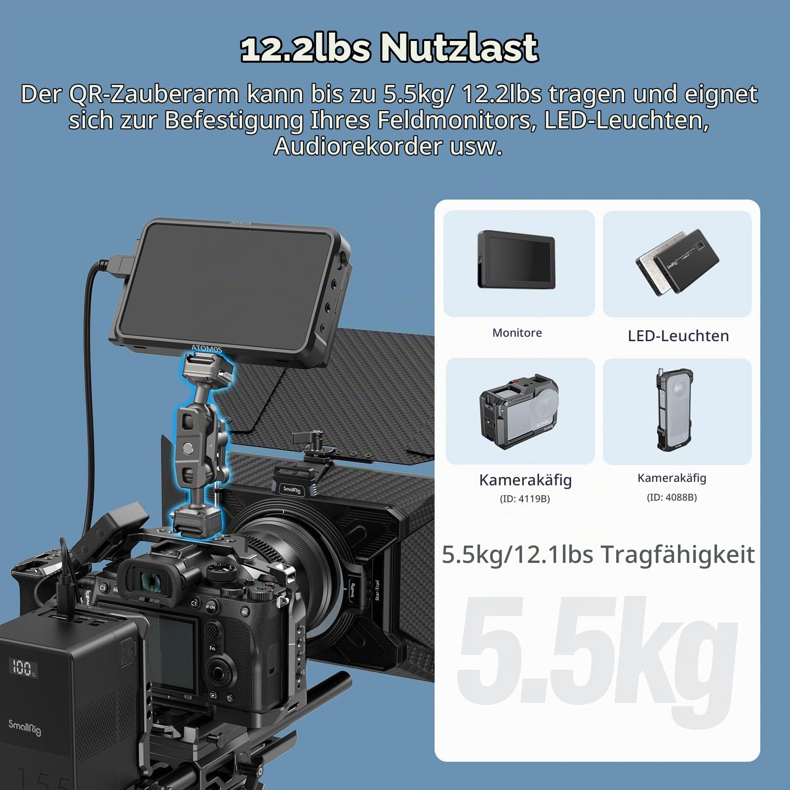 smallrig-hawklock-h21-4488-quick-release-magic-arm-mit-360-kugelkopf image 6