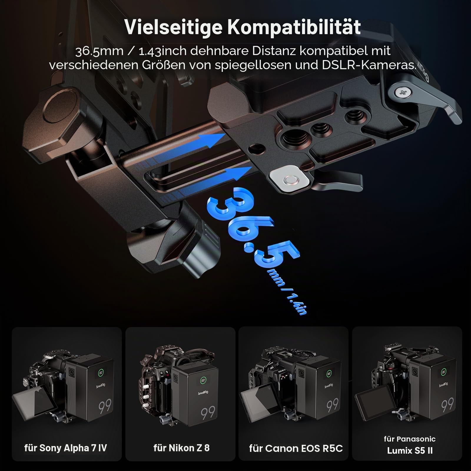 smallrig-5048-vb99-mini-v-mount-akku-99wh-set-mit-akkuplatte-4064b image 5