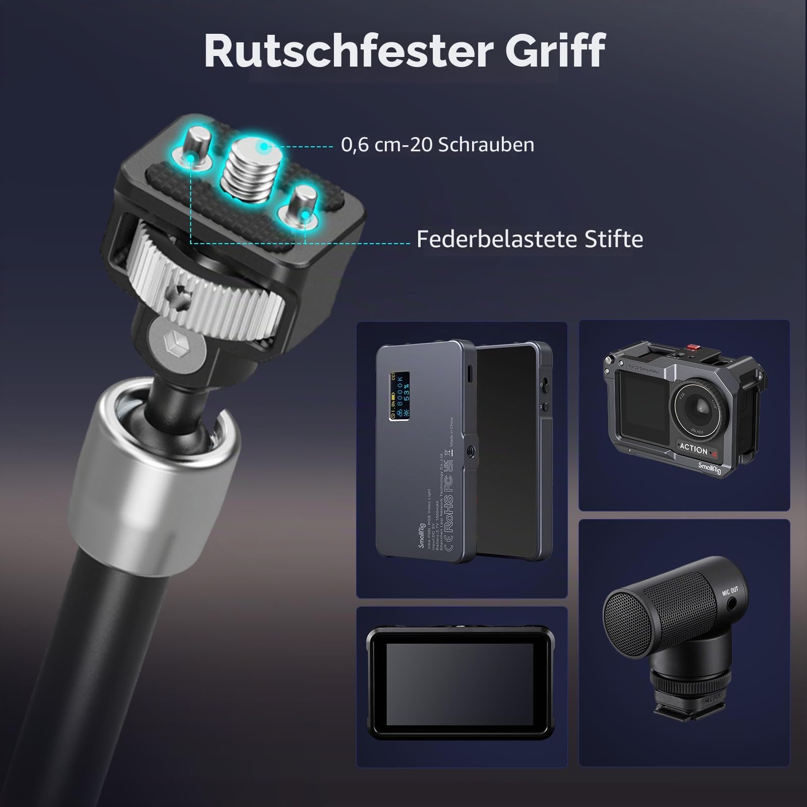 smallrig-5309-magic-arm-11-zoll-mit-1-4-20-schrauben-1-5-kg-tragkraft image 2