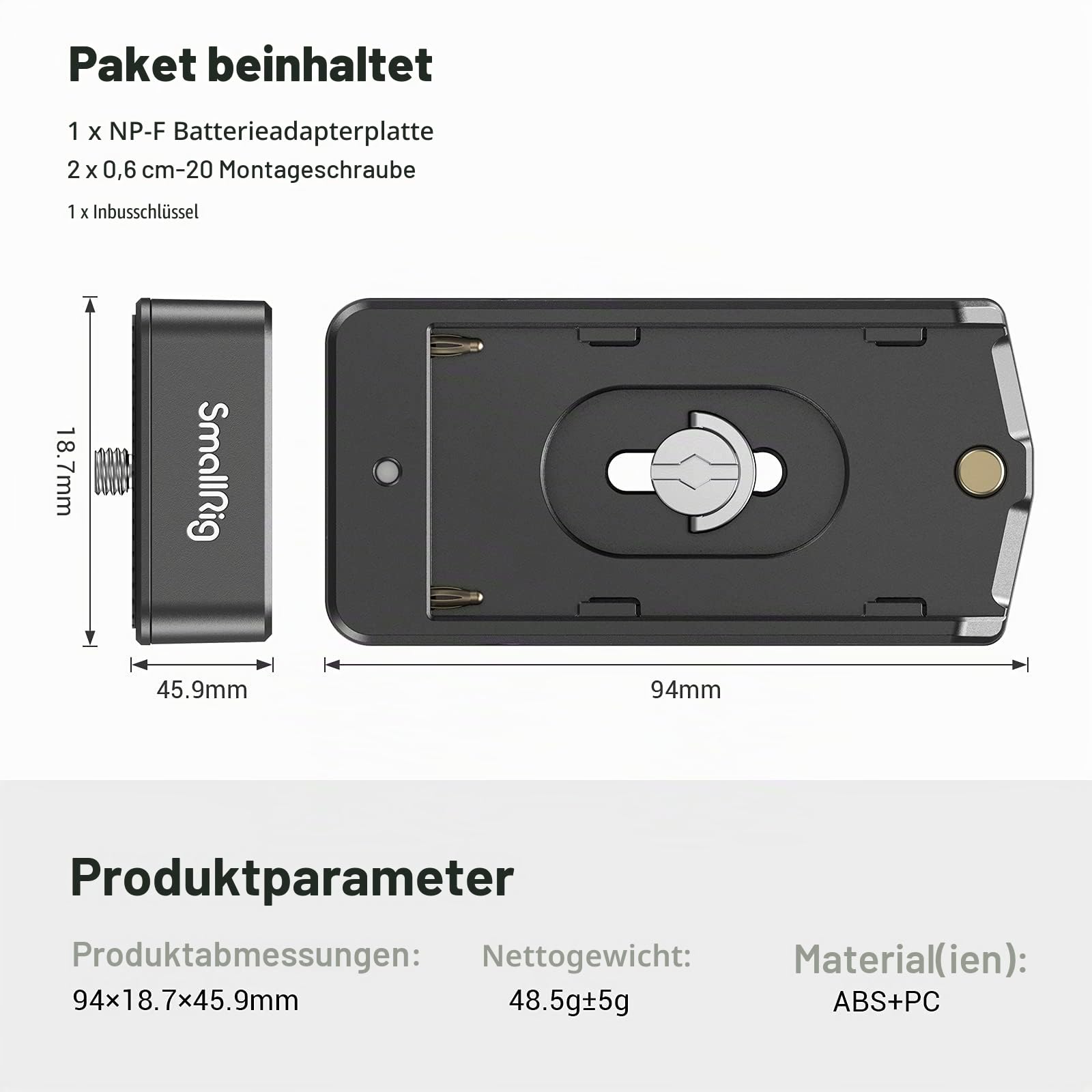 smallrig-3018-np-f-akku-adapterplatte-lite-12v-7-4v-dc-f-r-sony-bmpcc-gh5-z6-z7 image 7