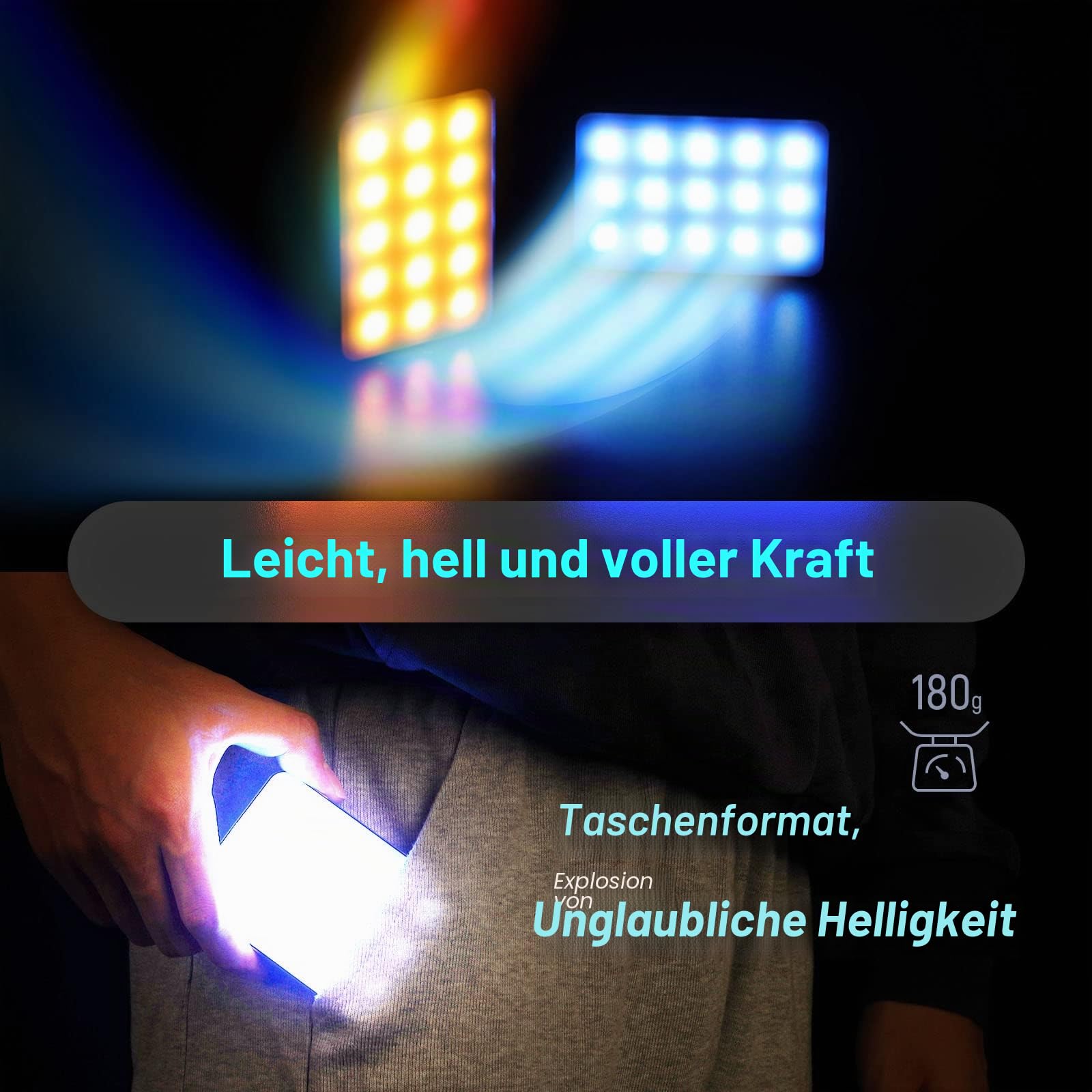smallrig-rm75-rgb-videolicht-2500-8500k-mit-app-steuerung-und-akku image 2