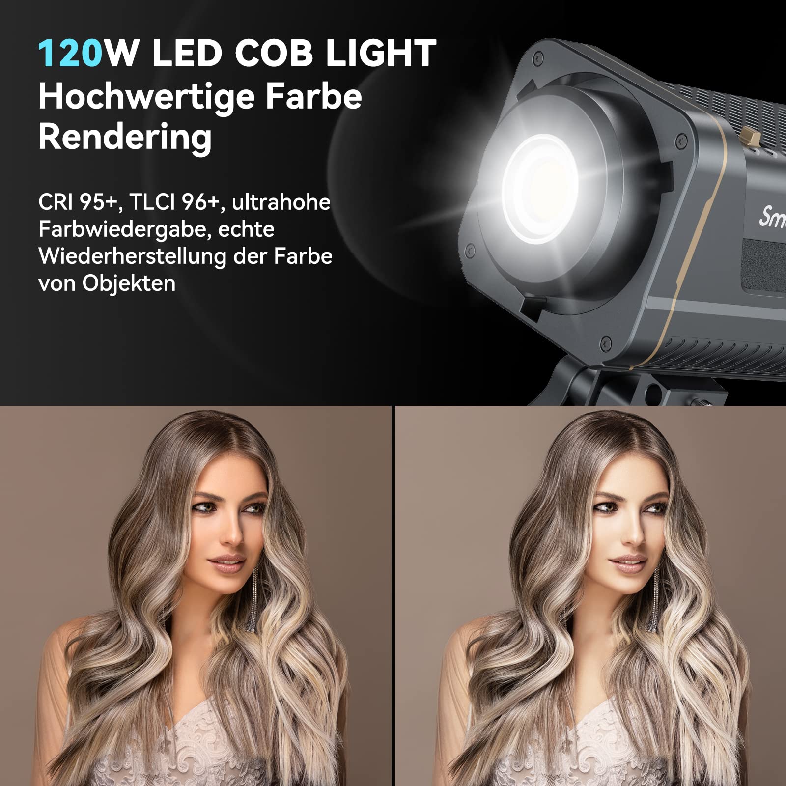 smallrig-rc-120b-3615-cob-video-light-bi-color-2700k-6500k-120w-mit-bowens-mount image 3