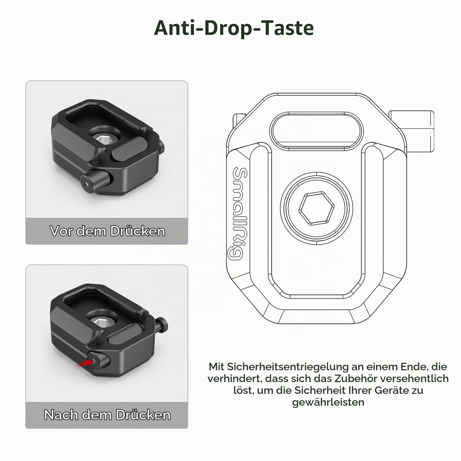 smallrig-cold-shoe-mount-2797-mit-safety-release-1-4-schraube-und-gewinde image 5