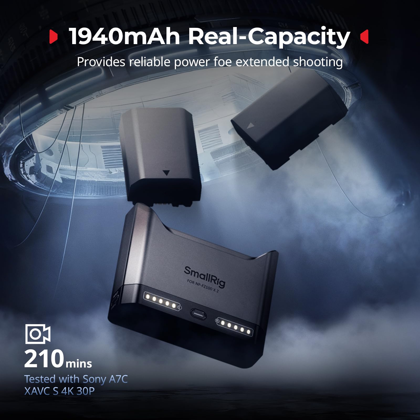 smallrig-np-fz100-akku-set-mit-dual-ladeger-t-2x-1940mah-usb-c-f-r-sony image 2