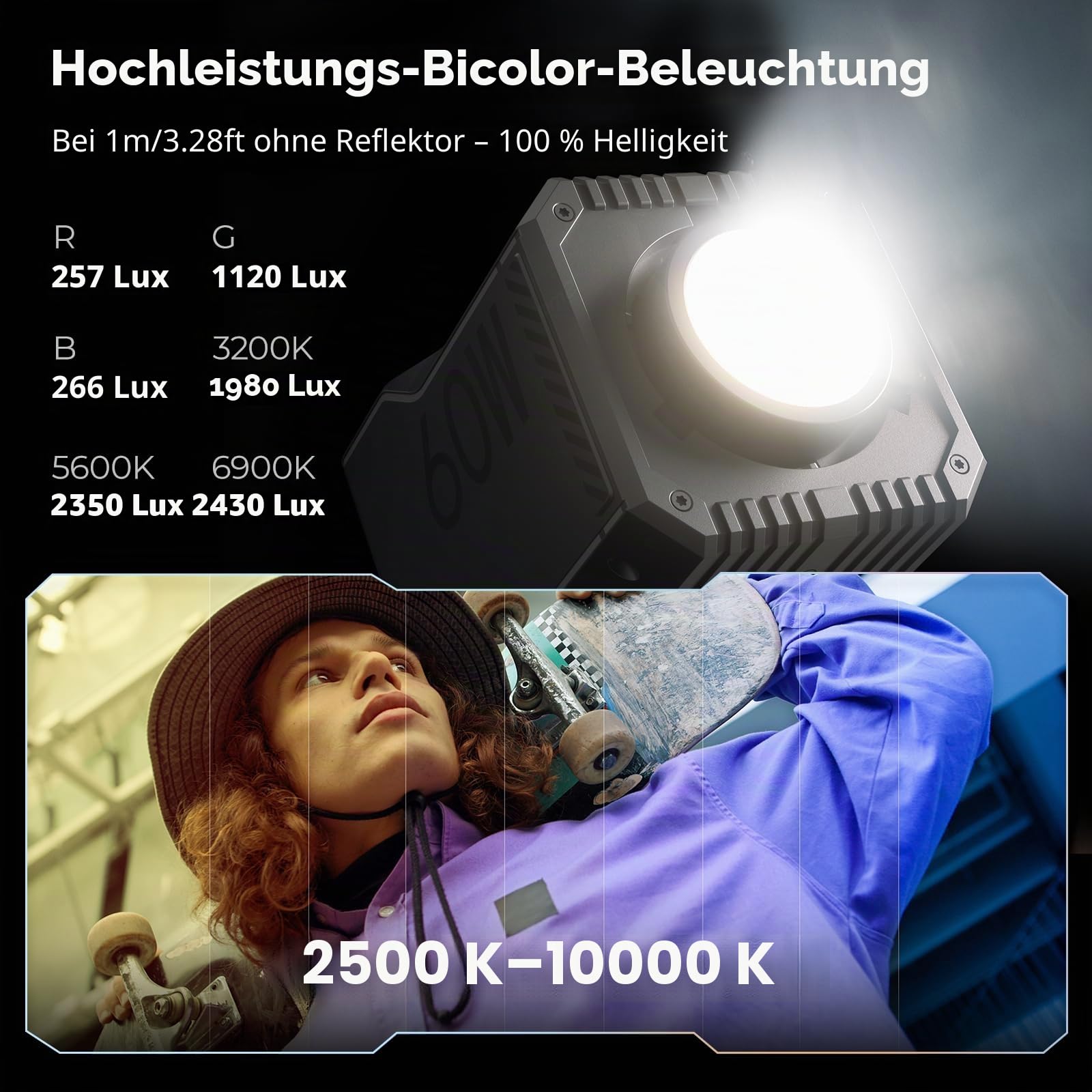 smallrig-rc-60c-4808-rgb-led-videoleuchte-2500k-10000k-basis-set image 6