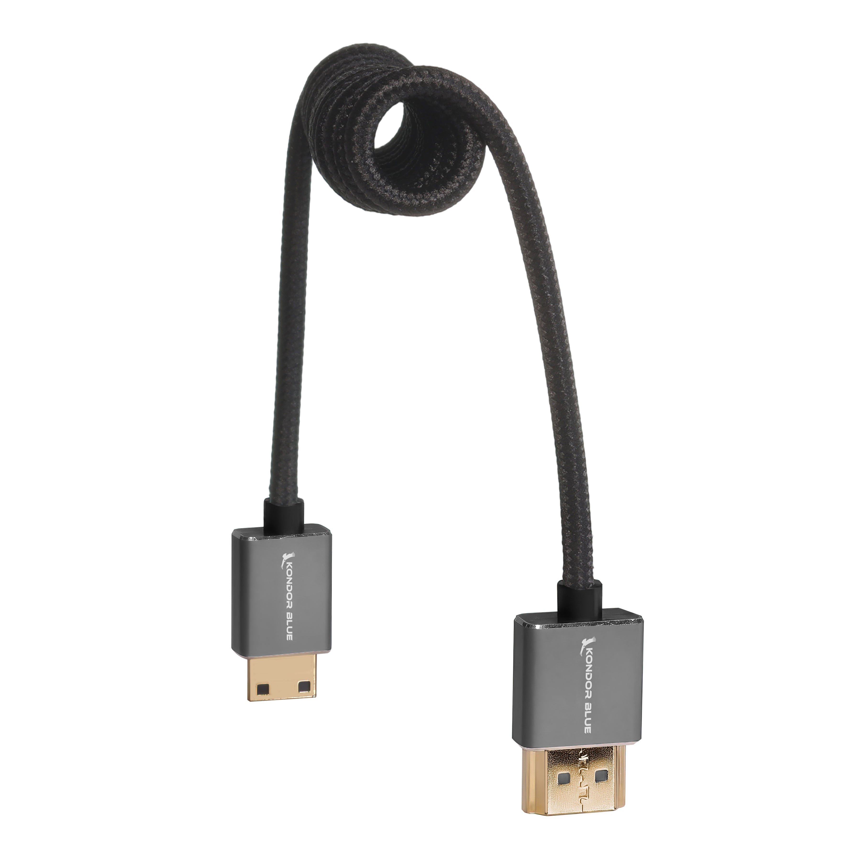 kondor-blue-mini-hdmi-auf-hdmi-kabel-12-24-spiralkabel-geflochten image 6