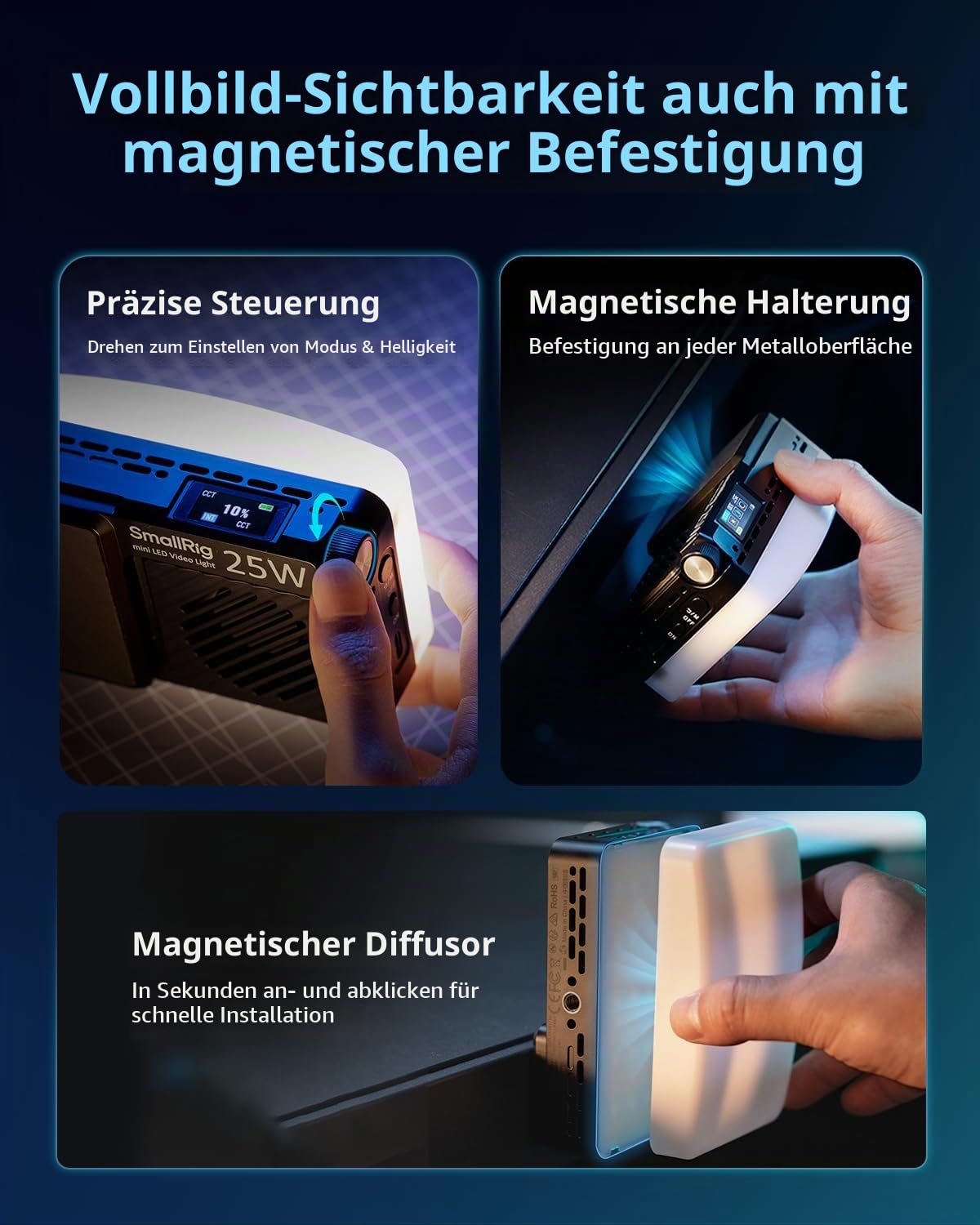 smallrig-rm-25c-mini-led-rgb-videoleuchte-5357-25w-2500k-10000k-mit-akku-und-mag image 5