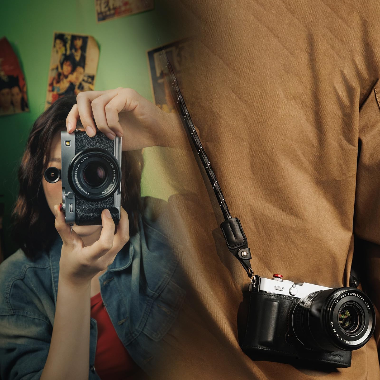 smallrig-5450-echtleder-taschenset-halbcase-schwarz-f-r-fujifilm-x-e5-mit-schult image 6
