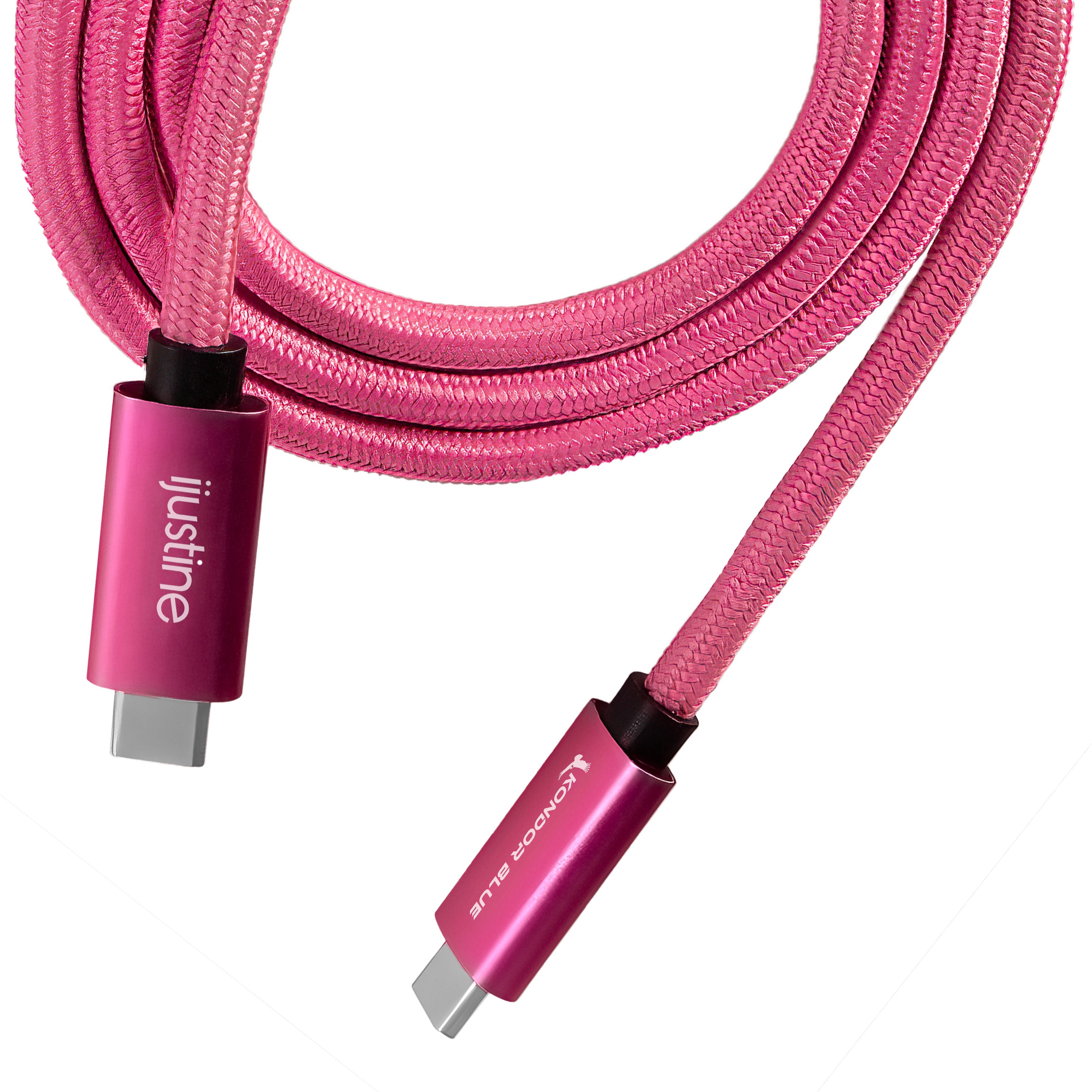 kondor-blue-ijustine-pink-thunderbolt-4-usb-4-0-typ-c-8k-kabel-40g-240w-3ft image 3