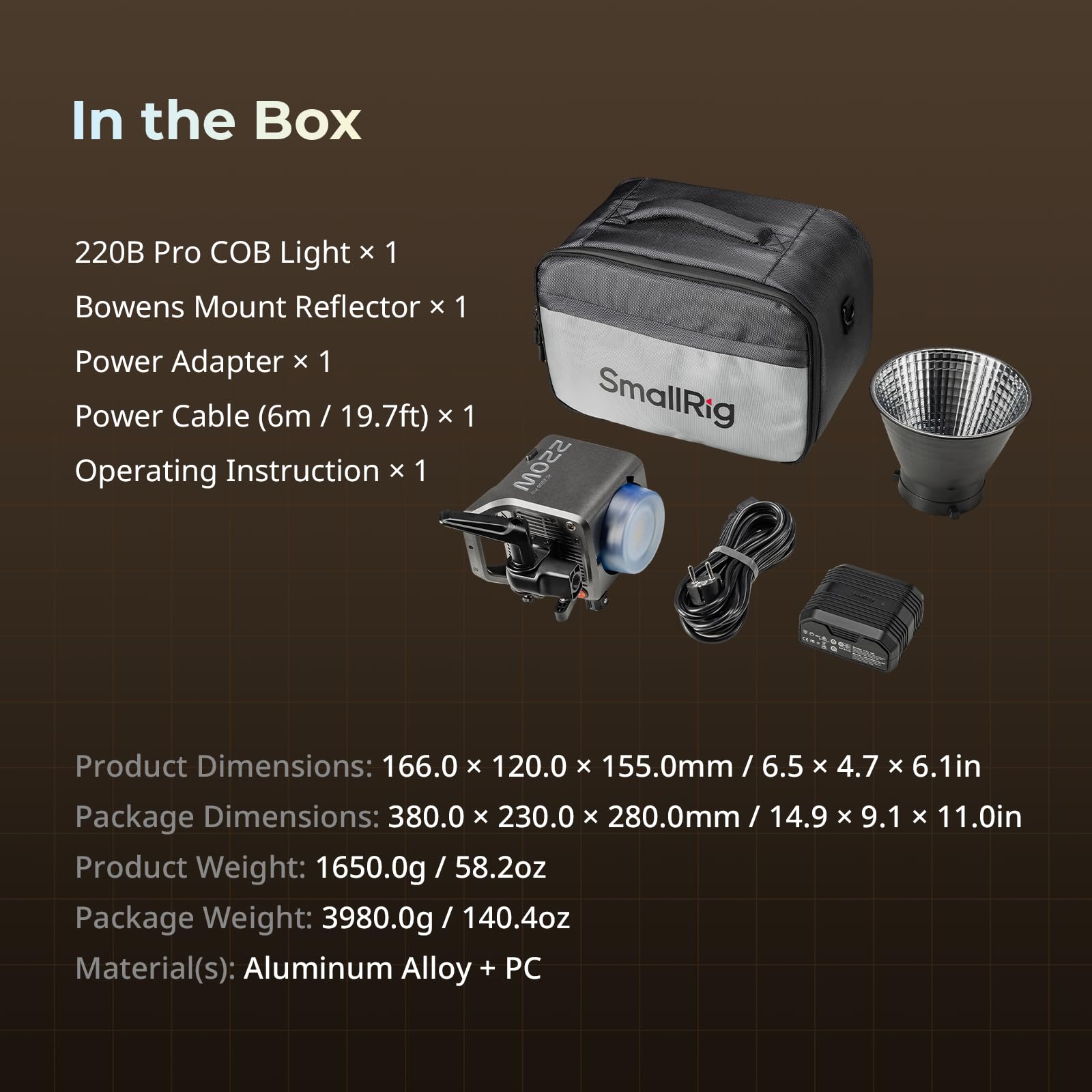 smallrig-rc220b-pro-220w-cob-videolicht-2700k-6500k-bi-color-dauerlicht image 8