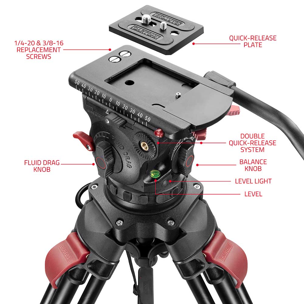 shape-focus-12-fluid-head-stativ-mit-red-lock-beinen-mid-level-spreader image 4