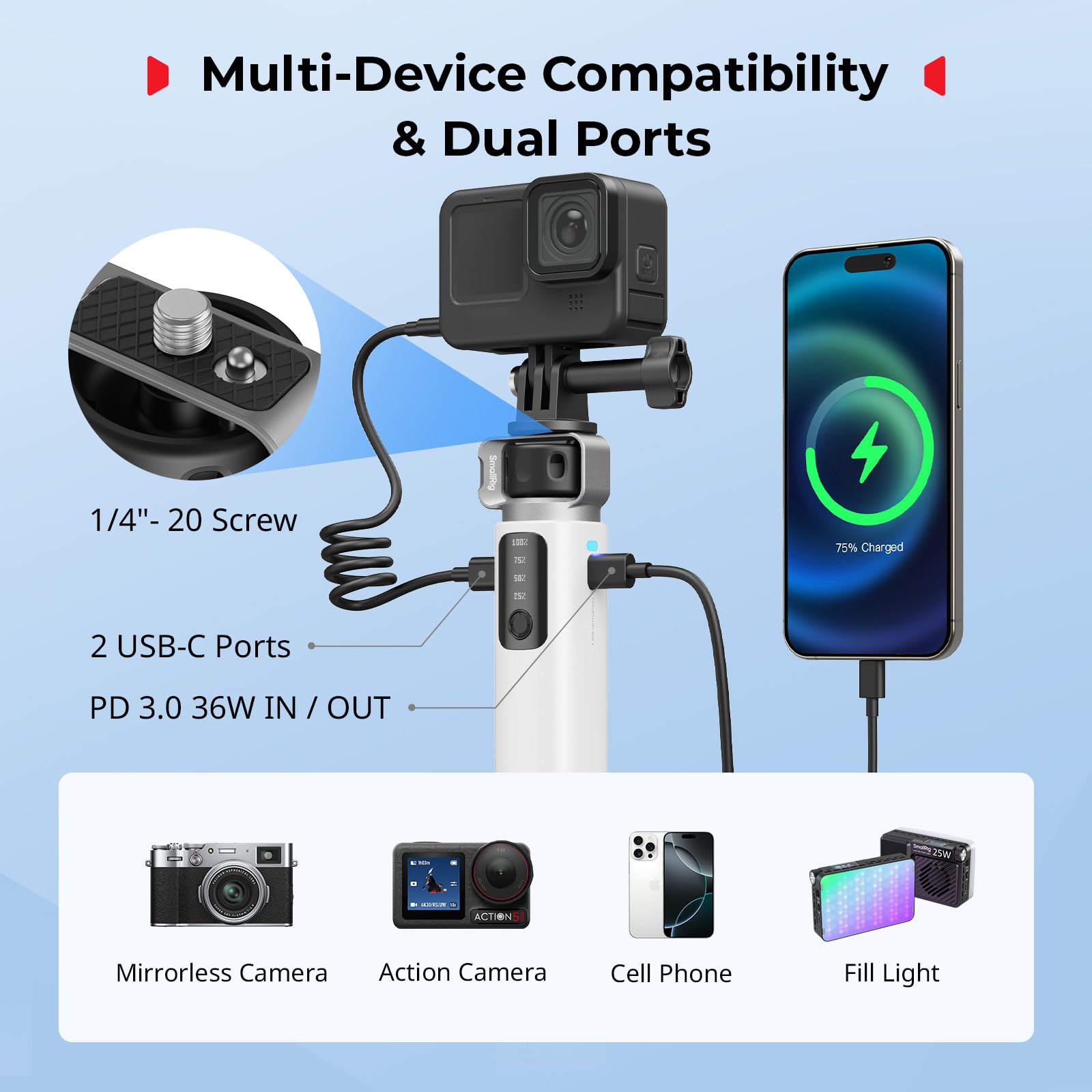smallrig-hps36-handheld-power-stick-4552-pd3-0-36w-powerbank-griff-mit-2x-usb-c- image 3