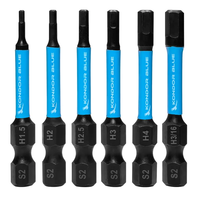 kondor-blue-hex-bit-pack-50mm-6er-set-s2-stahl-1-4-zoll image 1