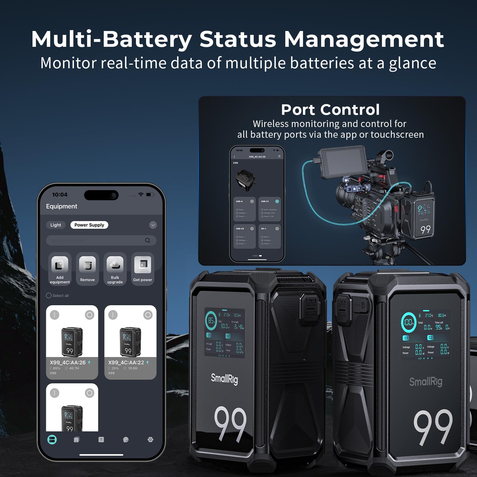 smallrig-4984-v-mount-akku-x99-99wh-6800mah-v-mount-battery-mit-100w-pd-touchscr image 5