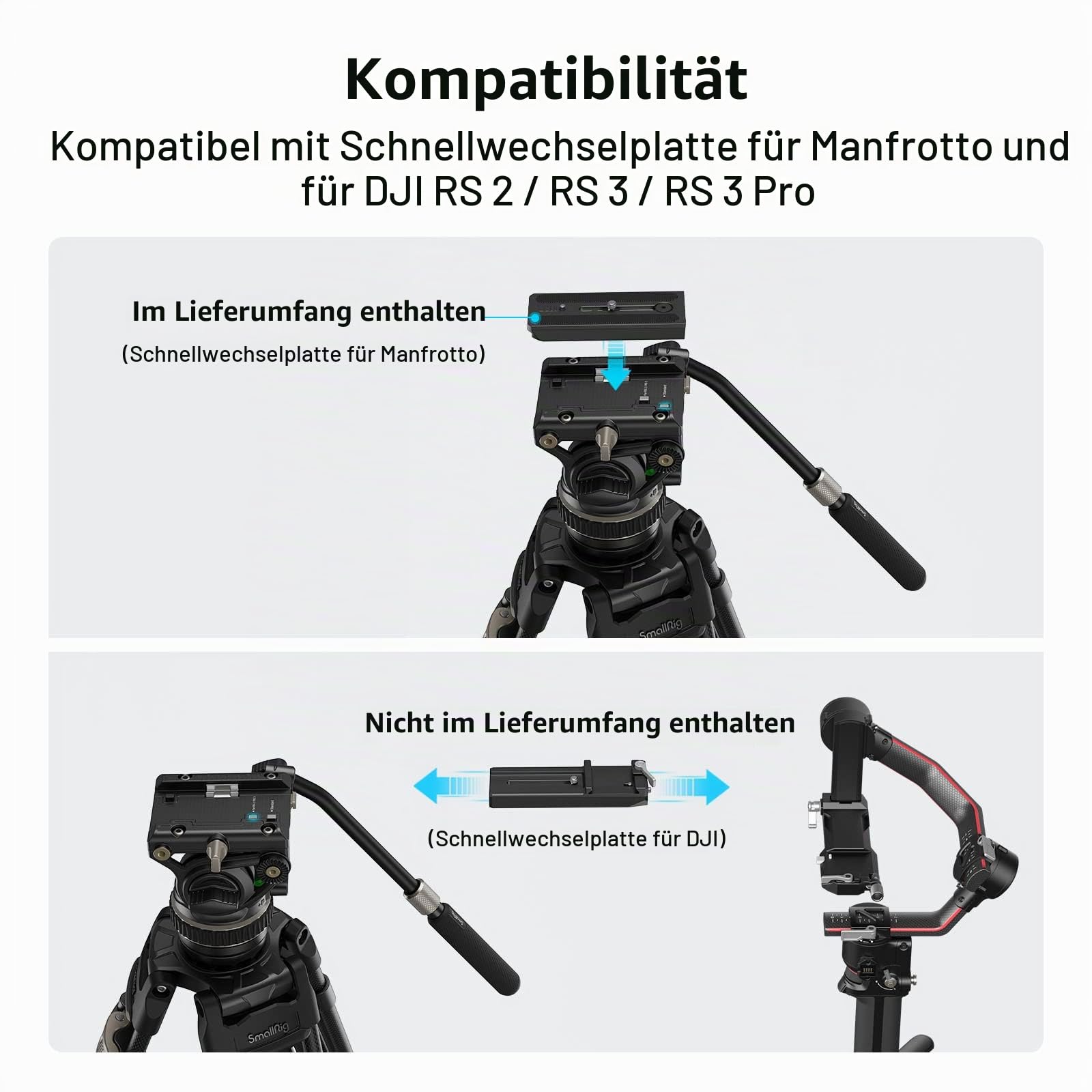 smallrig-dh10-4165-fluid-videokopf-10-kg-mit-schnellwechselplatte-f-r-rs-2-rs-3 image 3