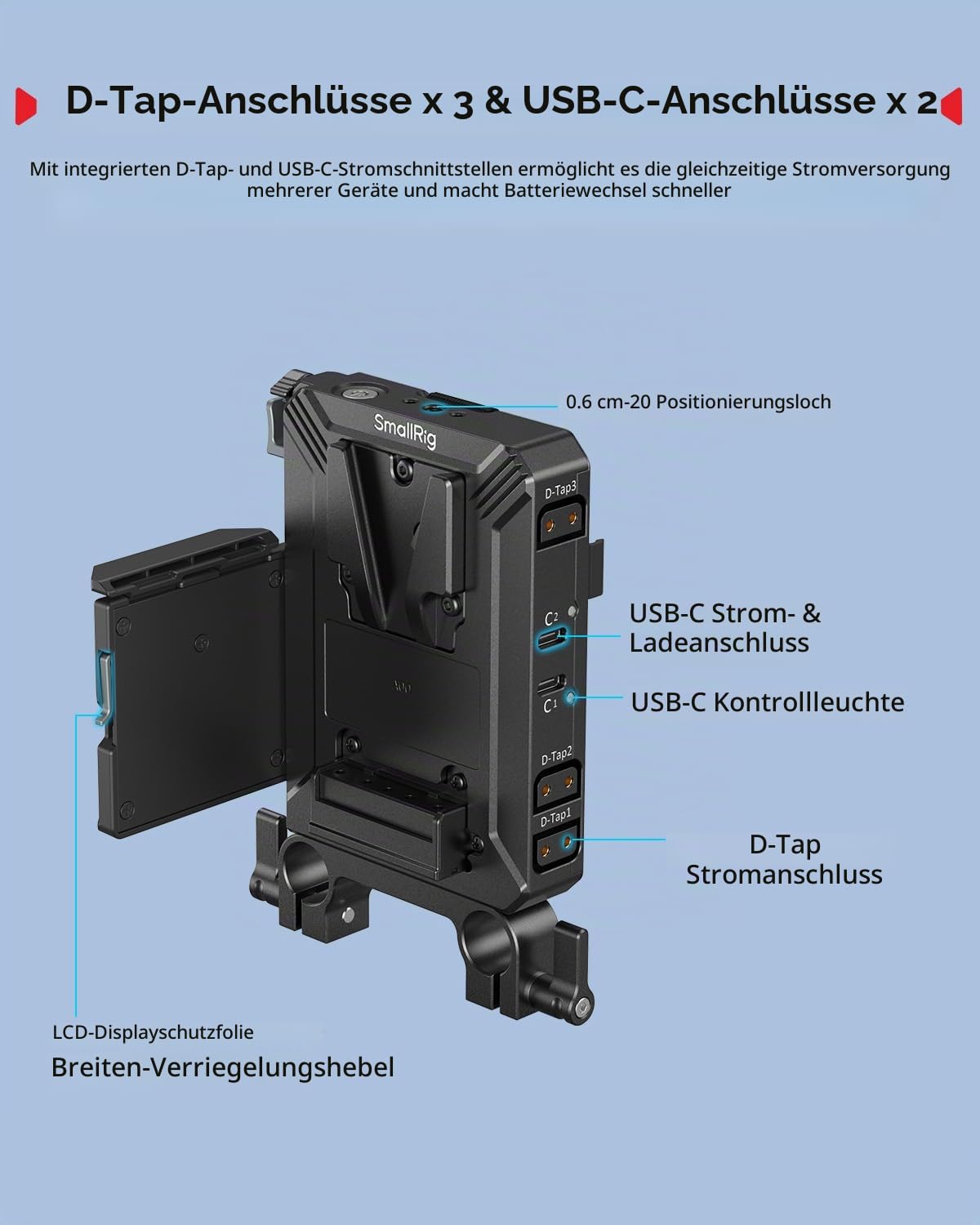 smallrig-5226-v-mount-akkuplatten-kit-f-r-15-mm-lws-mit-d-tap-und-usb-c-65w image 5