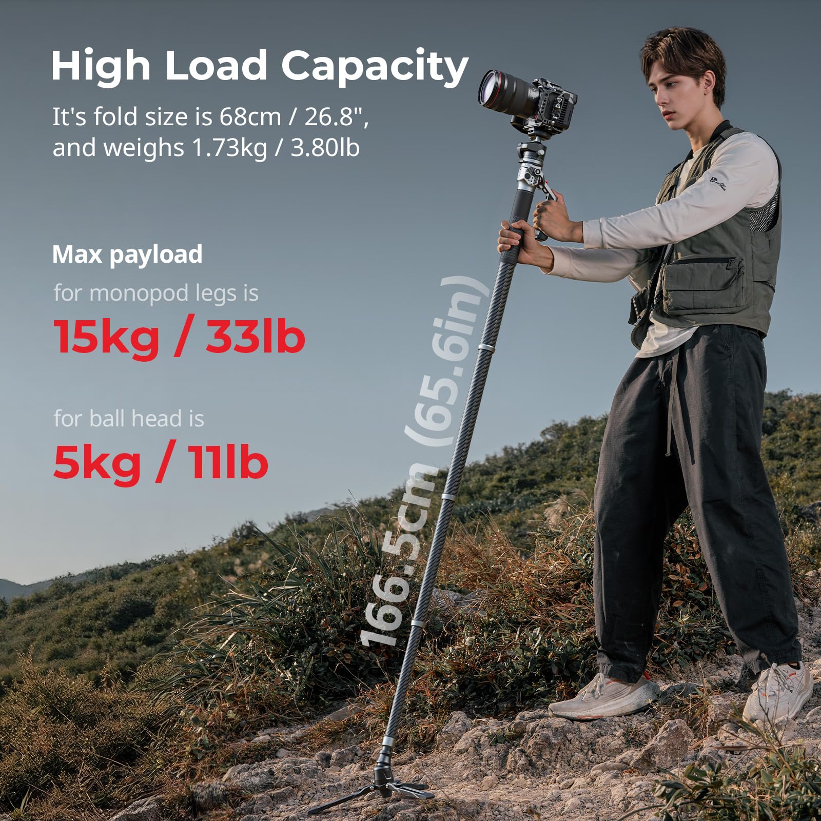 smallrig-5564-carbon-einbeinstativ-166-5-cm-mit-kugelkopf-5-kg-traglast image 4