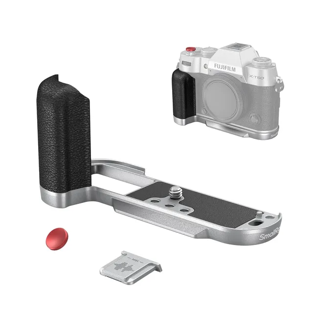 smallrig-4713c-l-f-rmiger-silikongriff-silber-f-r-fujifilm-x-t50-mit-arca-platte image 1