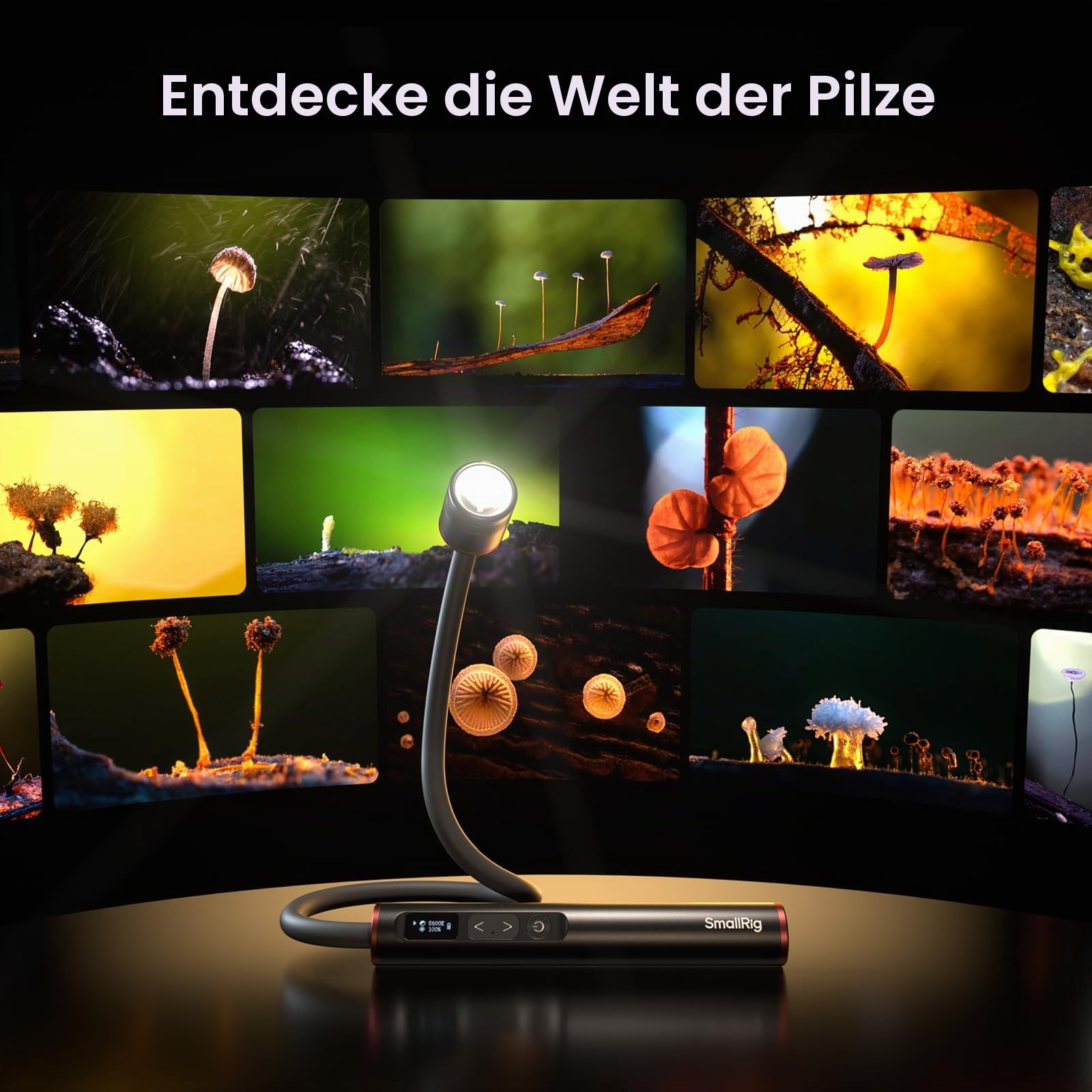 smallrig-rm01b-makro-led-licht-6225-1800k-7500k-mit-oled-und-schwanenhals image 2