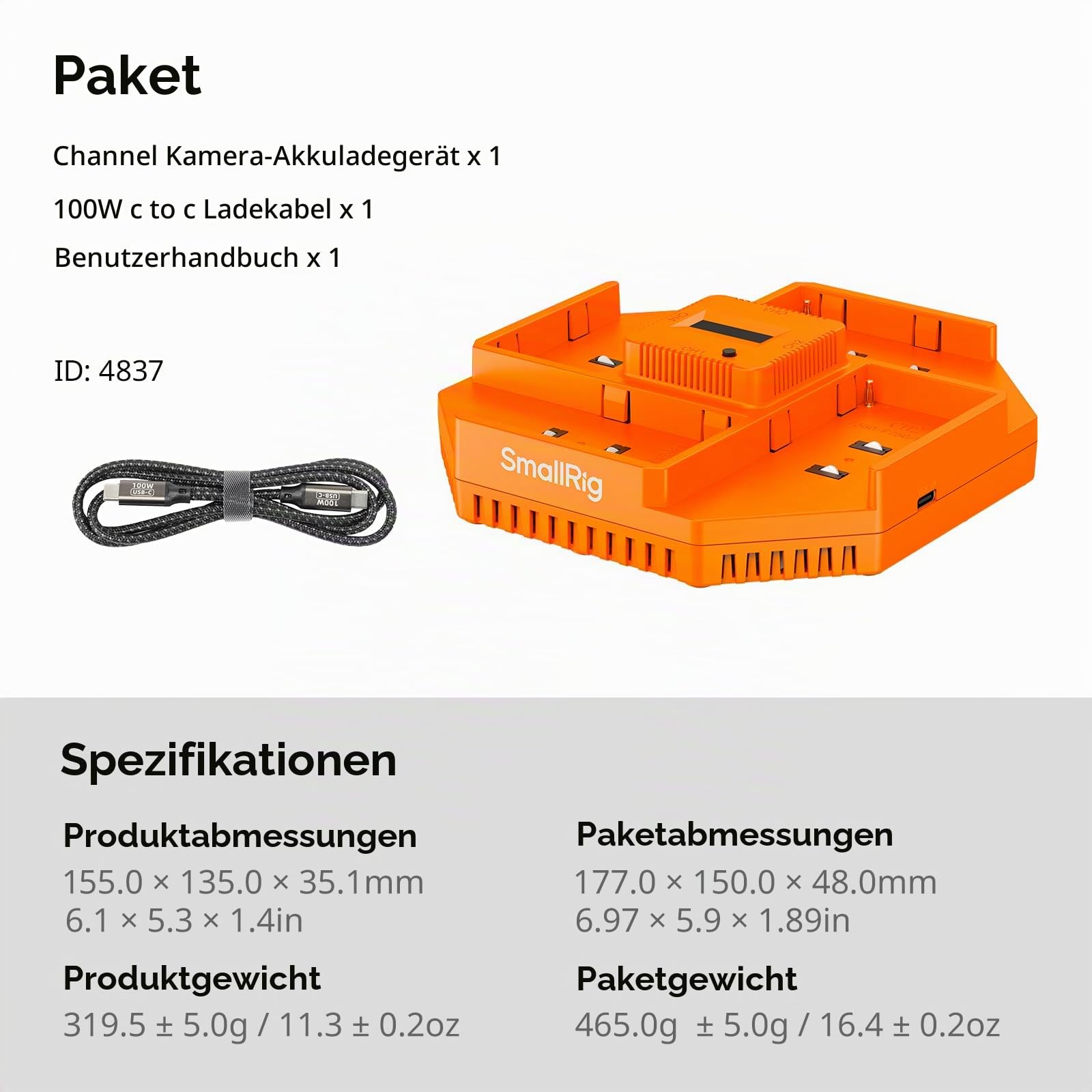 smallrig-np-f970-akkuladeger-t-4-kanal-pd-100w-oled-4837 image 7