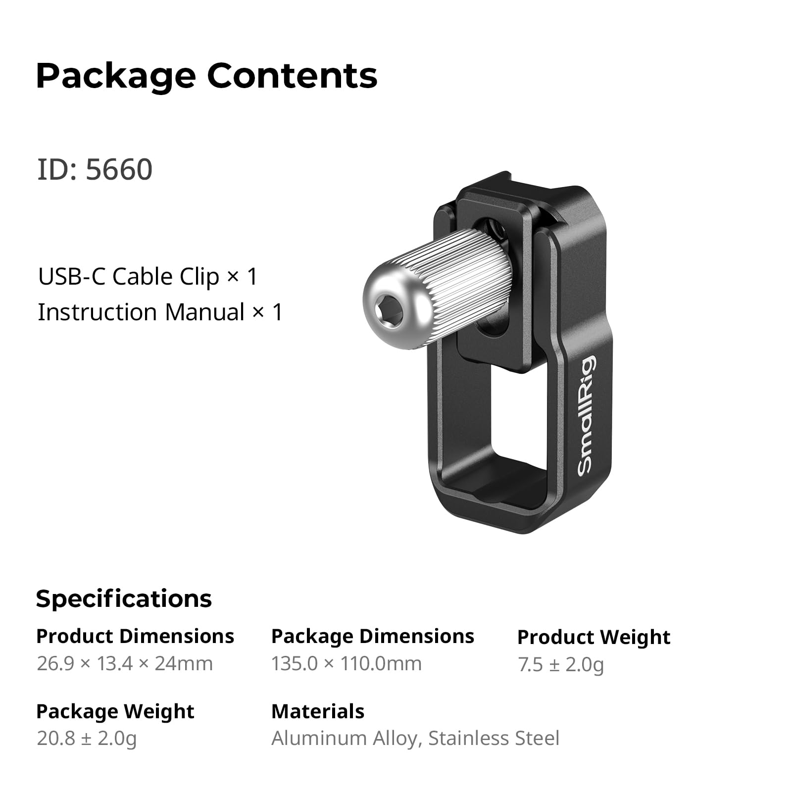 smallrig-hawklock-series-usb-c-kabelklemme-5660-f-r-canon-c50-cage-kit image 7