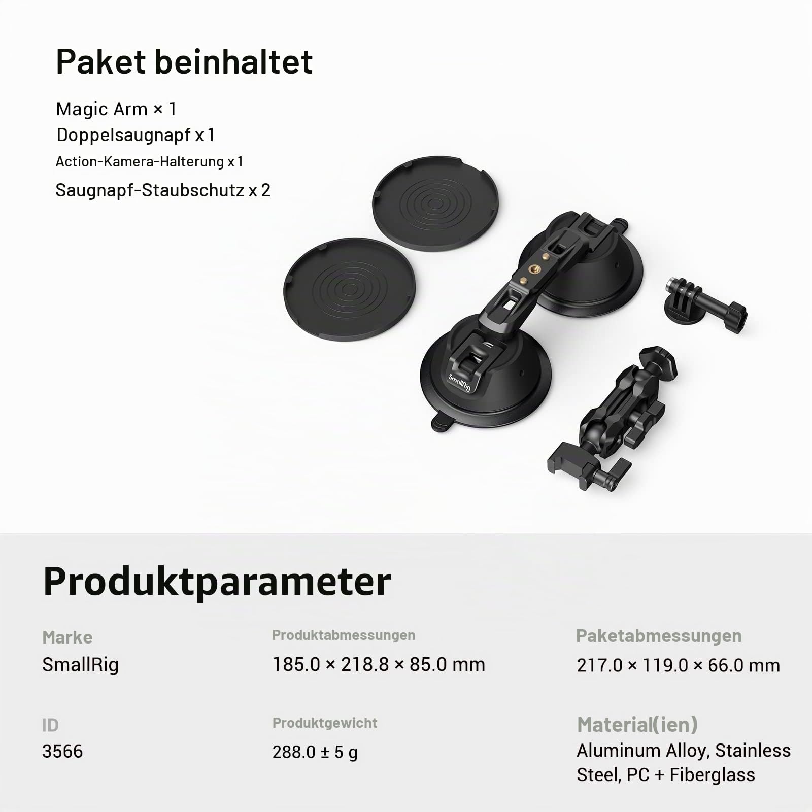 smallrig-saugnapfhalterung-mit-magic-arm-f-r-gopro-actioncam-und-leichte-kameras image 8