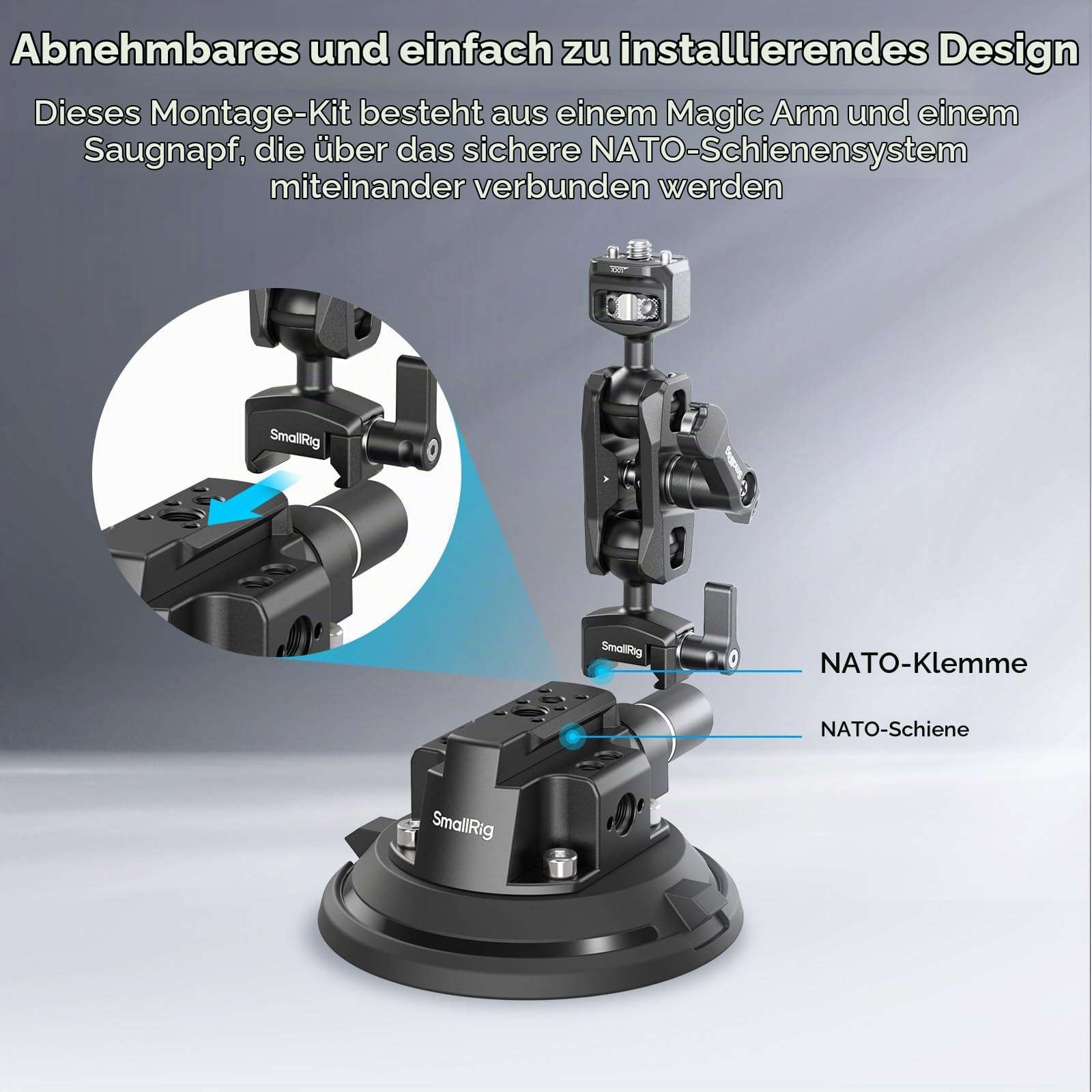 smallrig-4-camera-suction-mount-4236c-saugnapf-mit-ball-head-magic-arm image 2