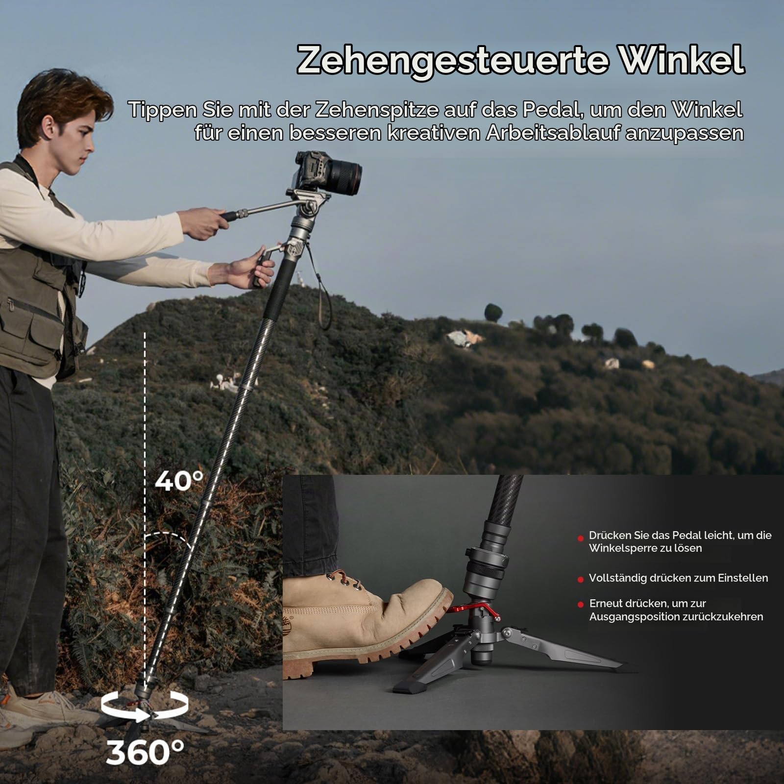 smallrig-5565-carbon-video-monopod-pro-175cm-mit-fluidkopf image 4