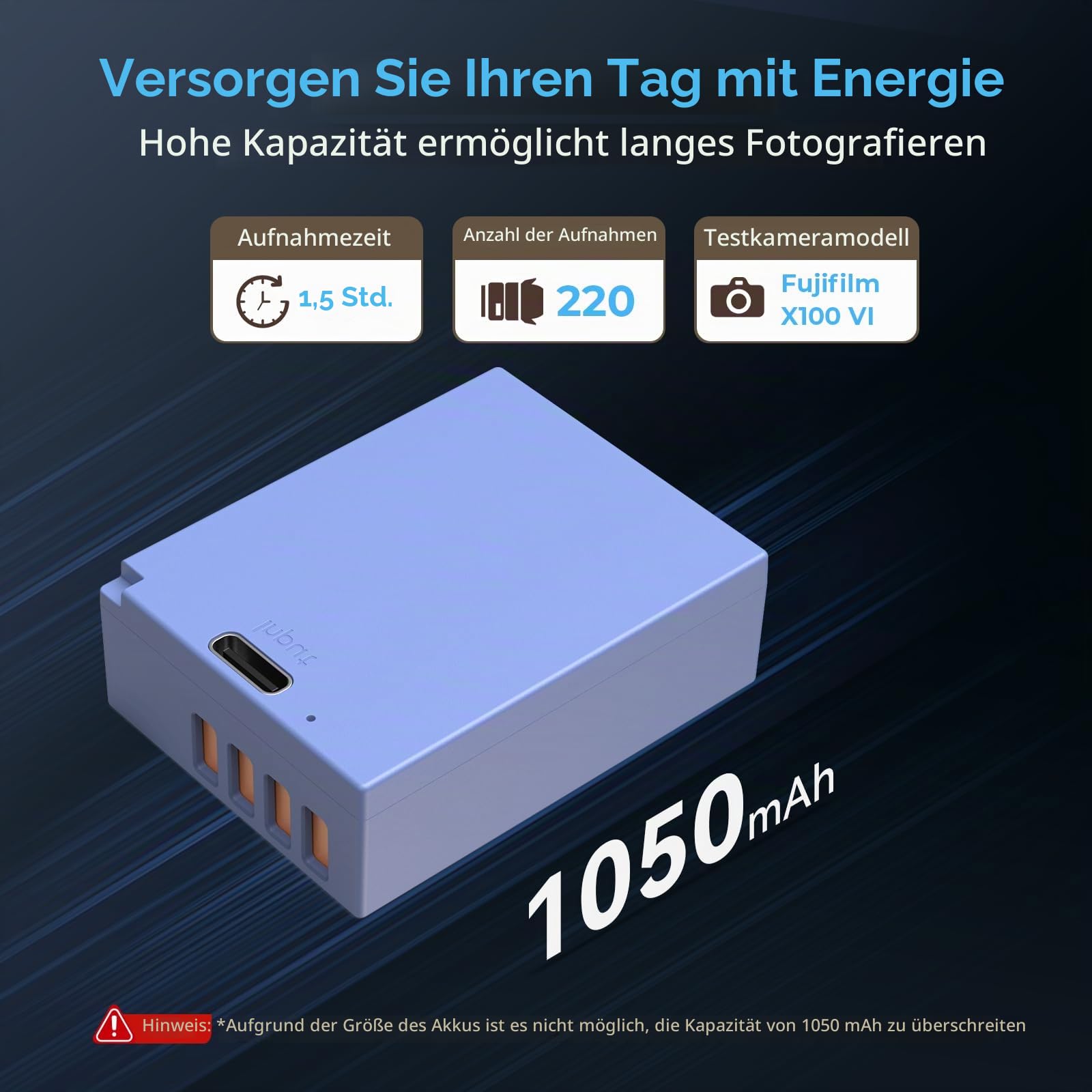 smallrig-5062-np-w126s-usb-c-kamera-akku-1050mah-f-r-fujifilm image 2