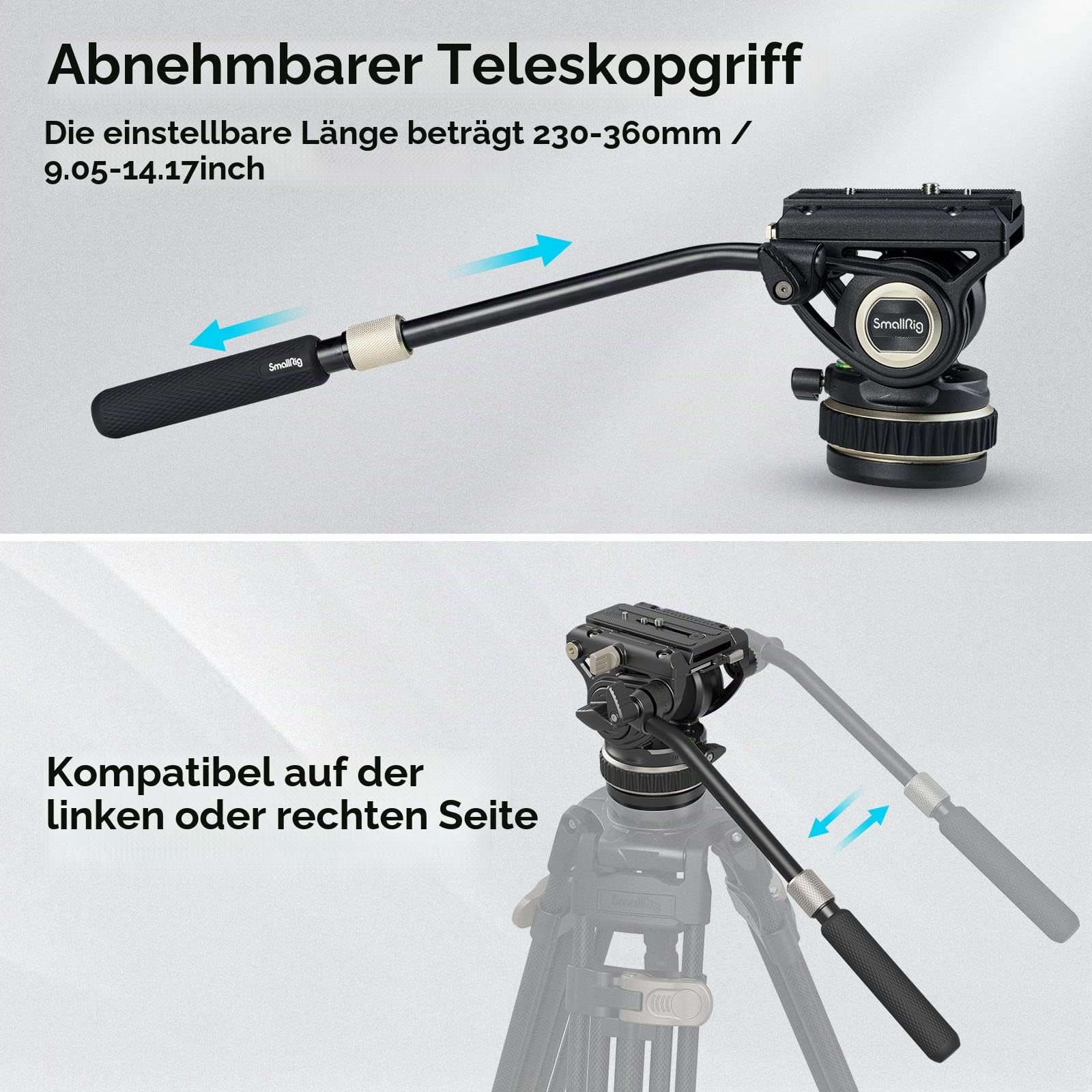 smallrig-dh10-4165-fluid-videokopf-10-kg-mit-schnellwechselplatte-f-r-rs-2-rs-3 image 8