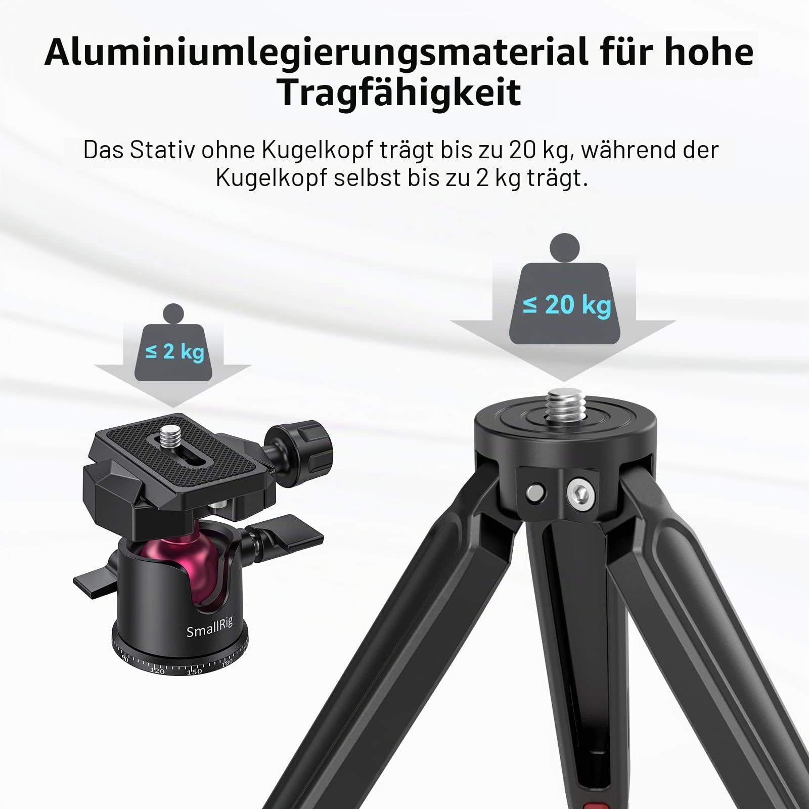 smallrig-mini-stativ-but2664-aluminium-mit-360-kugelkopf-und-arca-platte image 4