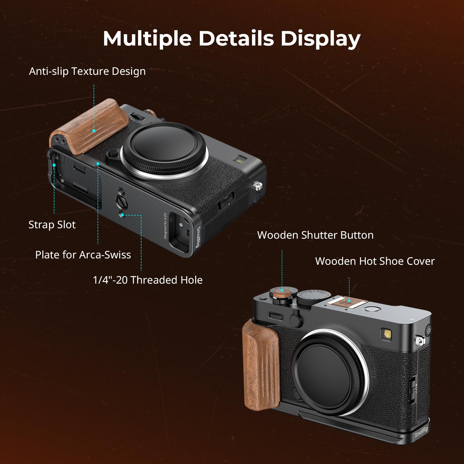 smallrig-5985-l-griff-palisander-f-r-fujifilm-x-e5-schwarz image 7