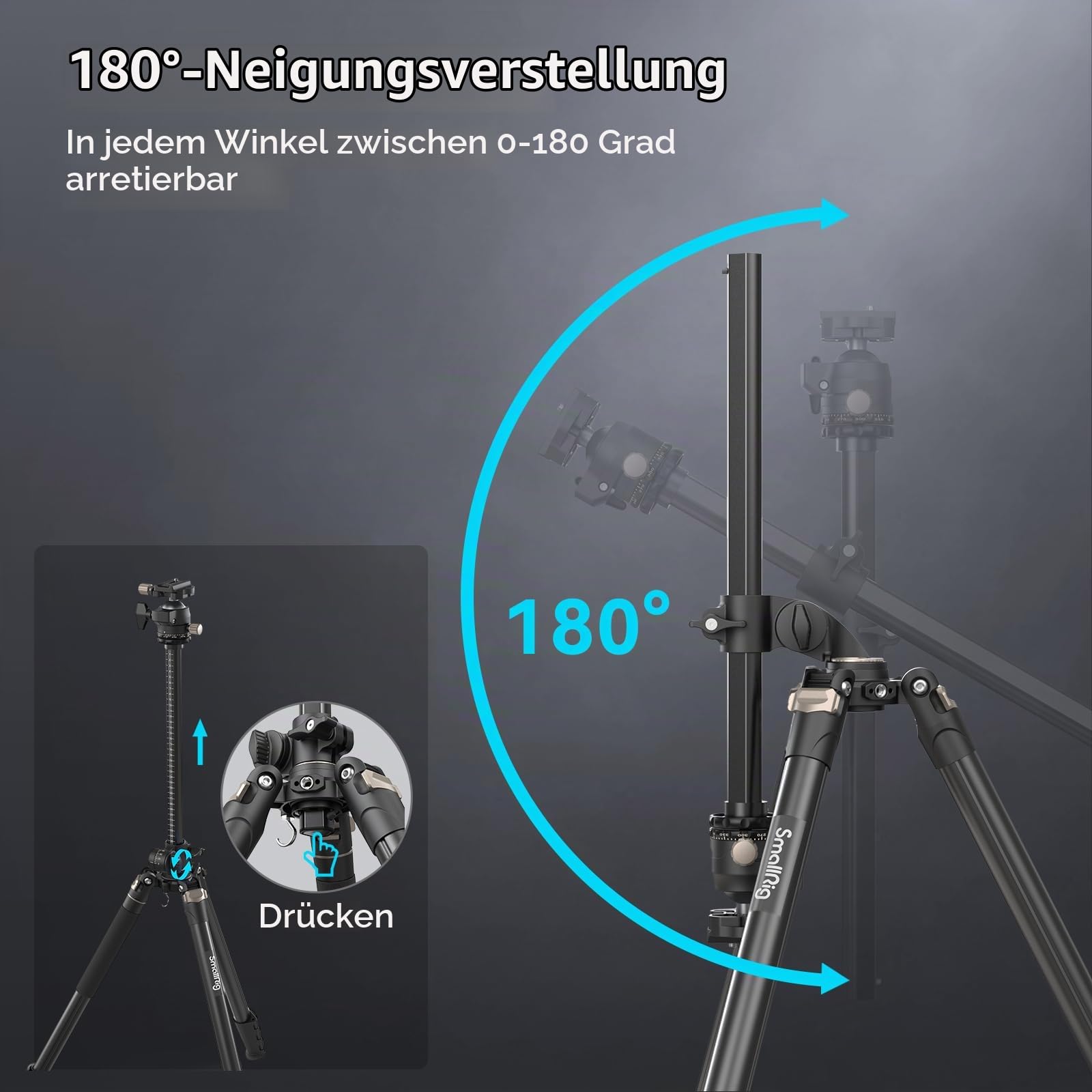 smallrig-ct200-4288-kamerastativ-mit-360-mittels-ule-einbeinstativ-und-smartphon image 2