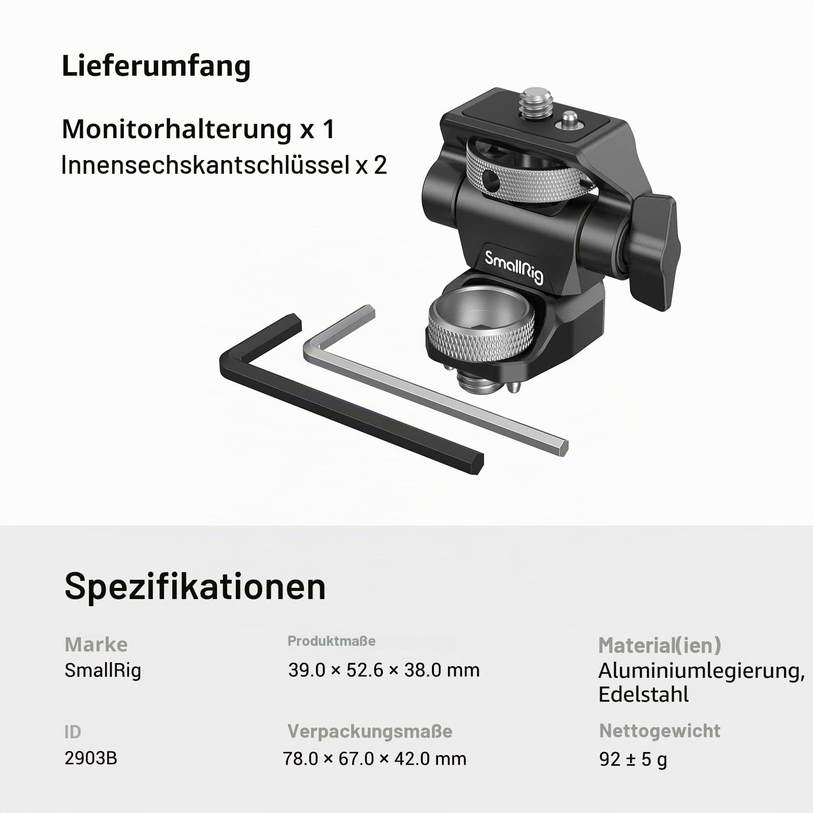 smallrig-monitor-mount-2903b-mit-3-8-arri-schraube-f-r-5-und-7-monitore image 8