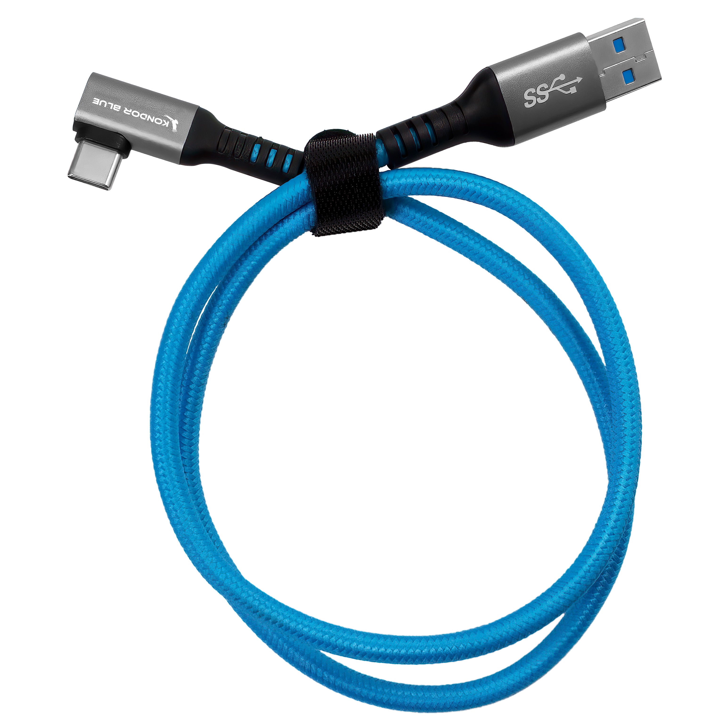 kondor-blue-usb-a-auf-usb-c-3-0-kabel-rechtwinklig-5gbps-60w-3a image 6