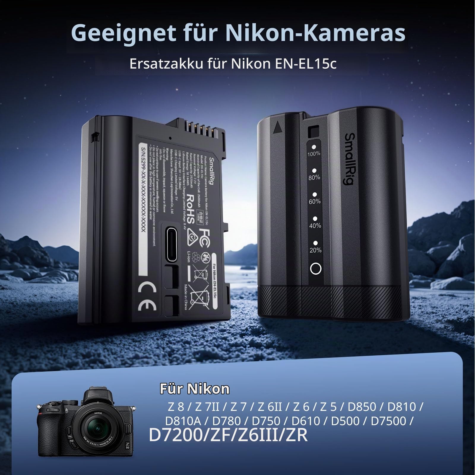 smallrig-5299-en-el15c-kamera-akku-2520mah-usb-c-f-r-nikon image 5