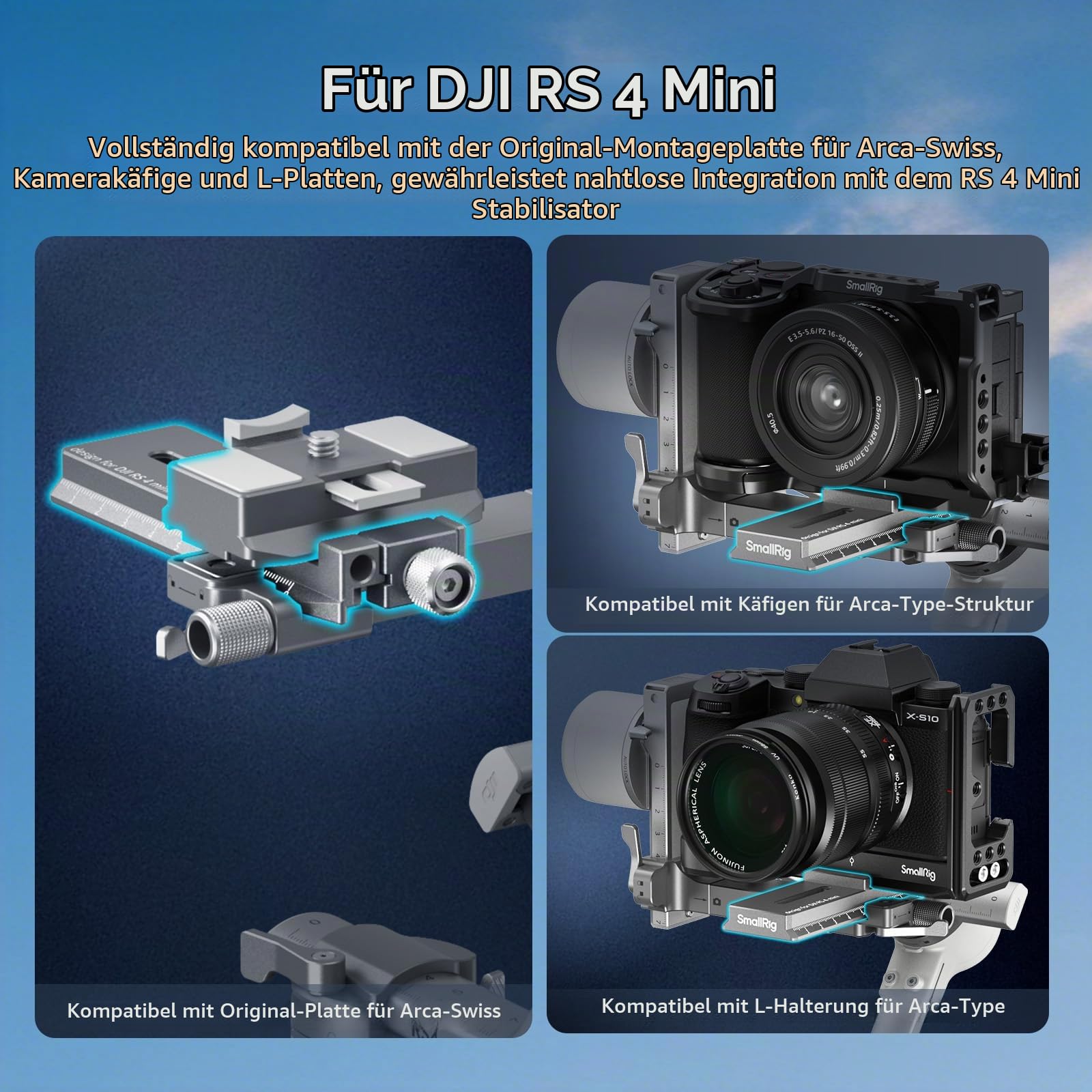 smallrig-5336-4-6-qr-plattenadapter-f-r-arca-f-r-dji-rs-4-mini-gimbal image 2