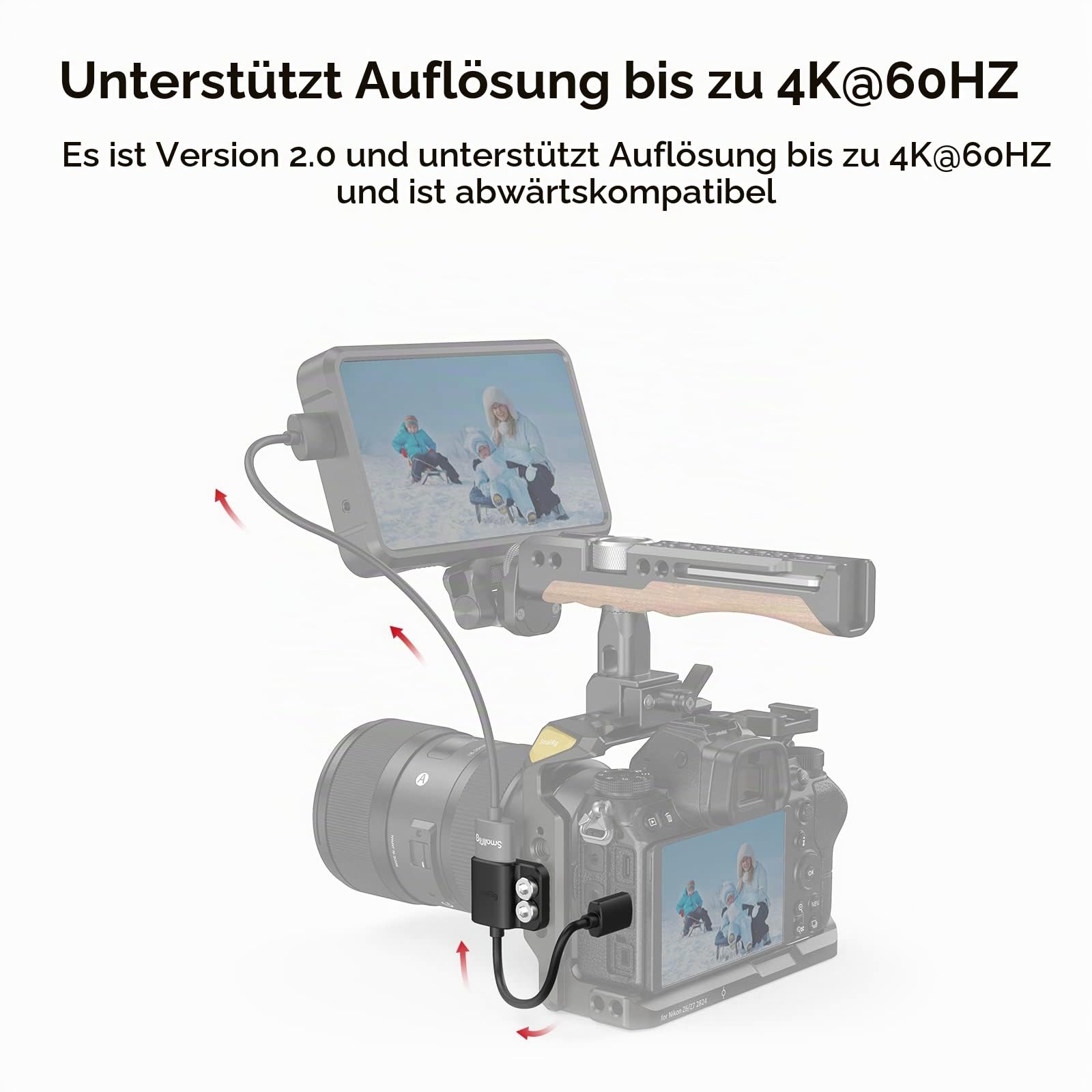 smallrig-3020-ultra-slim-4k-adapterkabel-mini-hdmi-male-auf-hdmi-female-14cm image 5