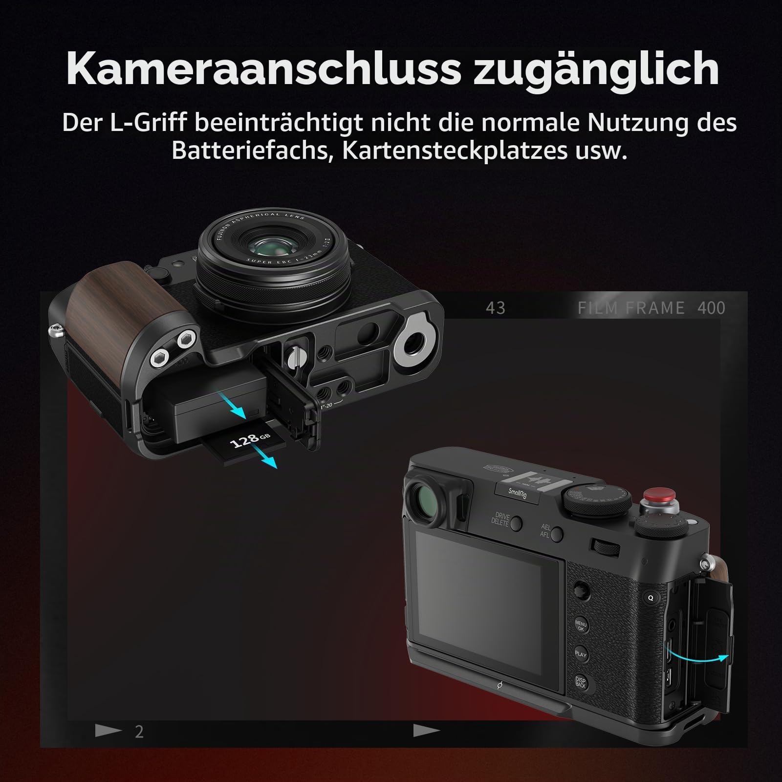smallrig-4805-l-handgriff-holz-f-r-fujifilm-x100vi-x100v-mit-arca-platte-schwarz image 4