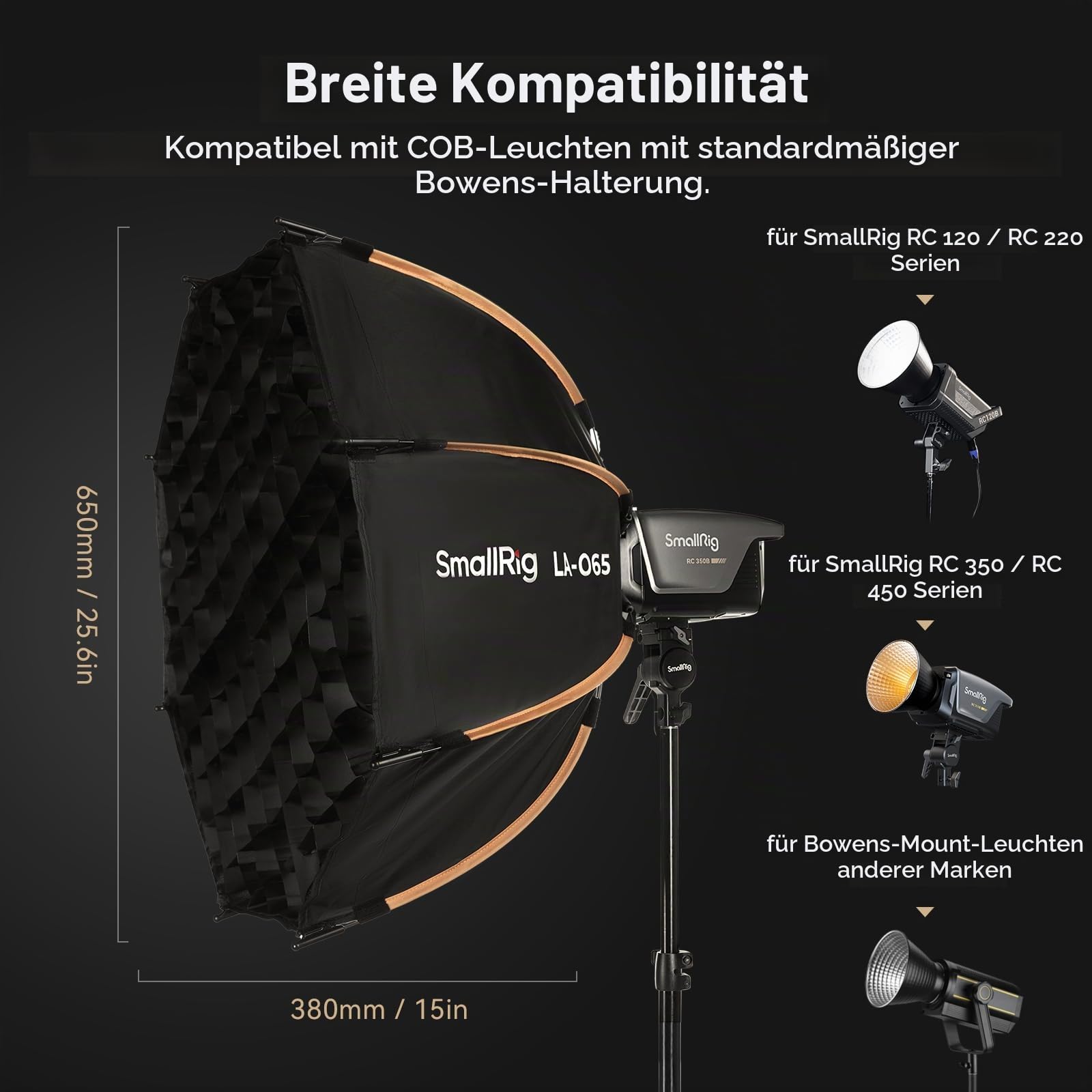 smallrig-la-o65-65-cm-octagon-softbox-mit-bowens-mount-f-r-cob-leuchten image 2