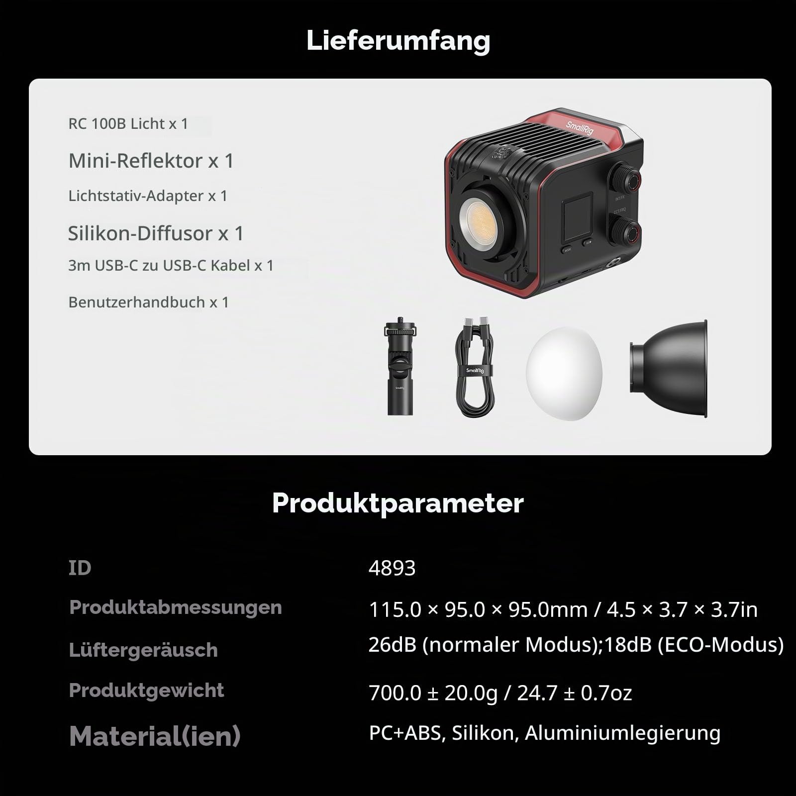 smallrig-rc-100b-cob-videoleuchte-bi-color-2700k-6500k-4893 image 8