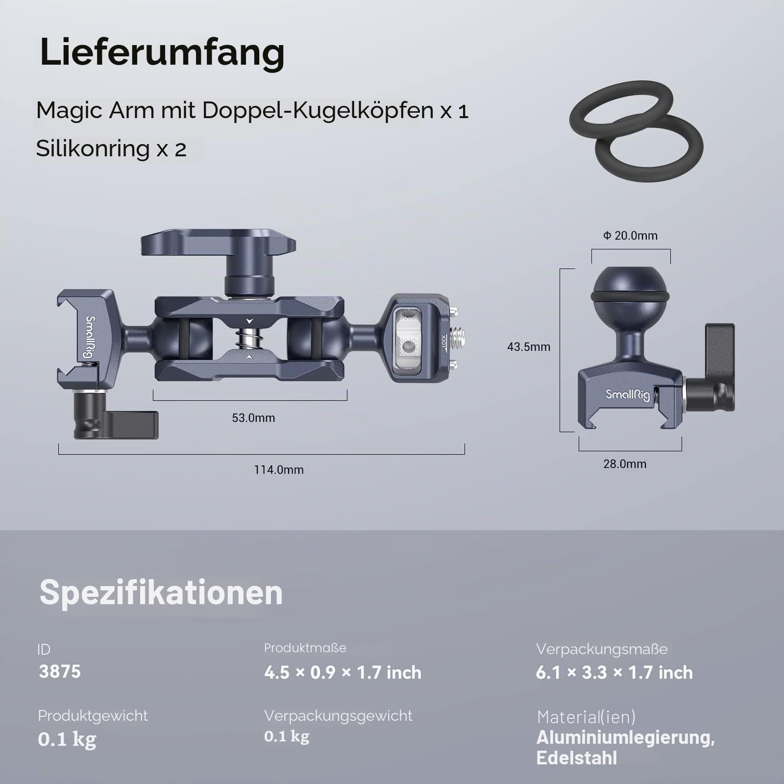 smallrig-3875-magic-arm-mit-nato-klemme-und-1-4-20-schraube-gelenkarm-f-r-monito image 8
