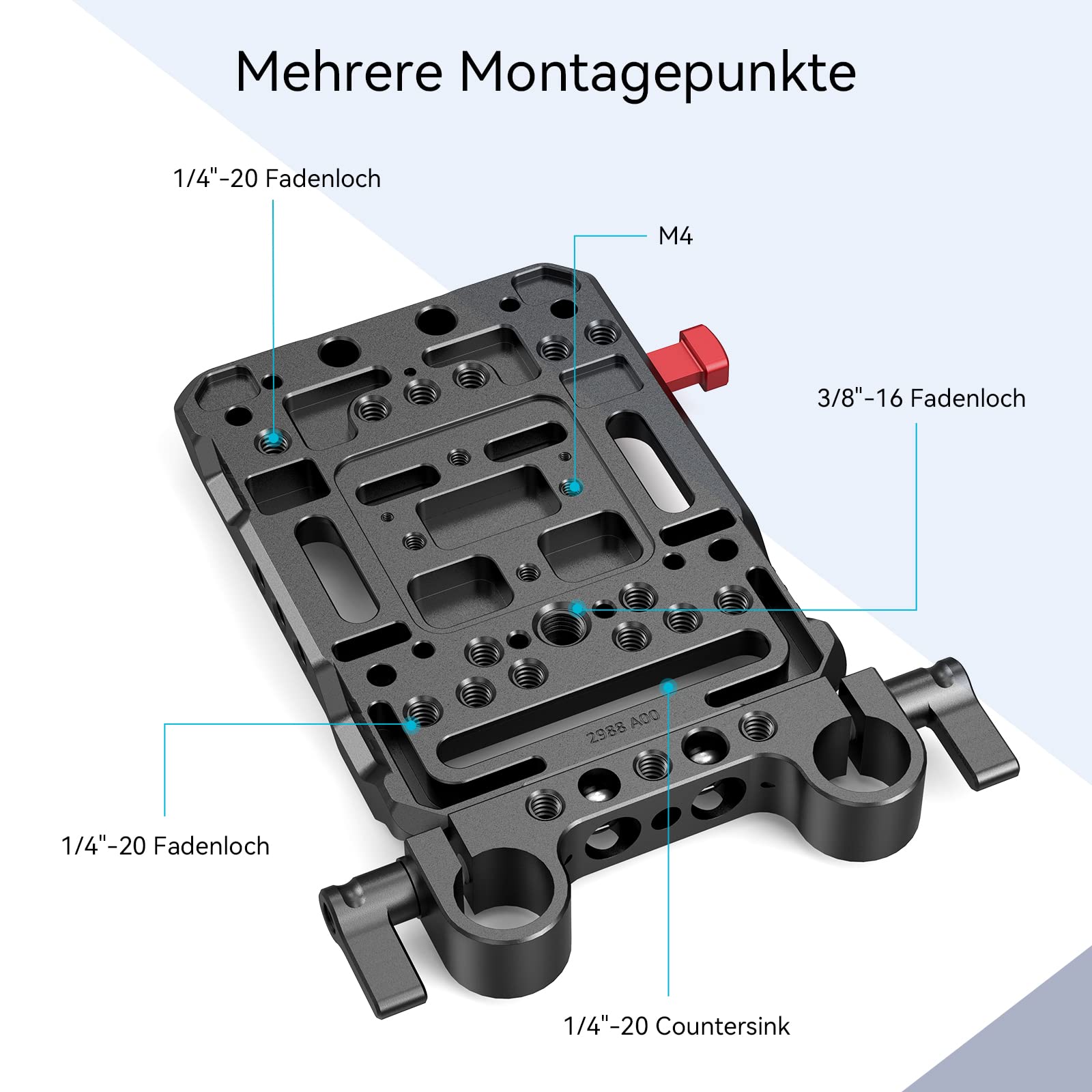 smallrig-3016-v-mount-batterieplatte-mit-dual-15mm-rod-clamp image 2
