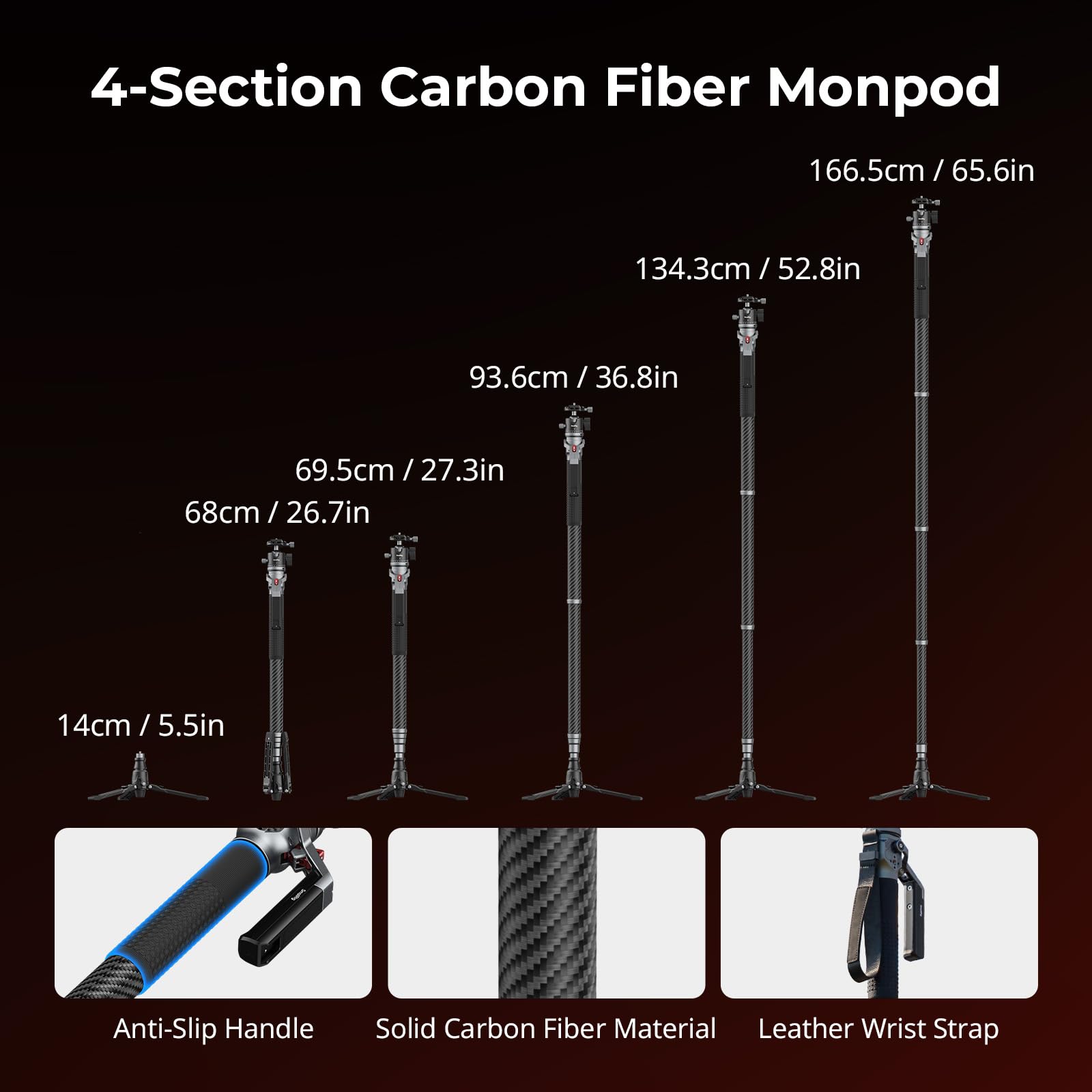 smallrig-5564-carbon-einbeinstativ-166-5-cm-mit-kugelkopf-5-kg-traglast image 5